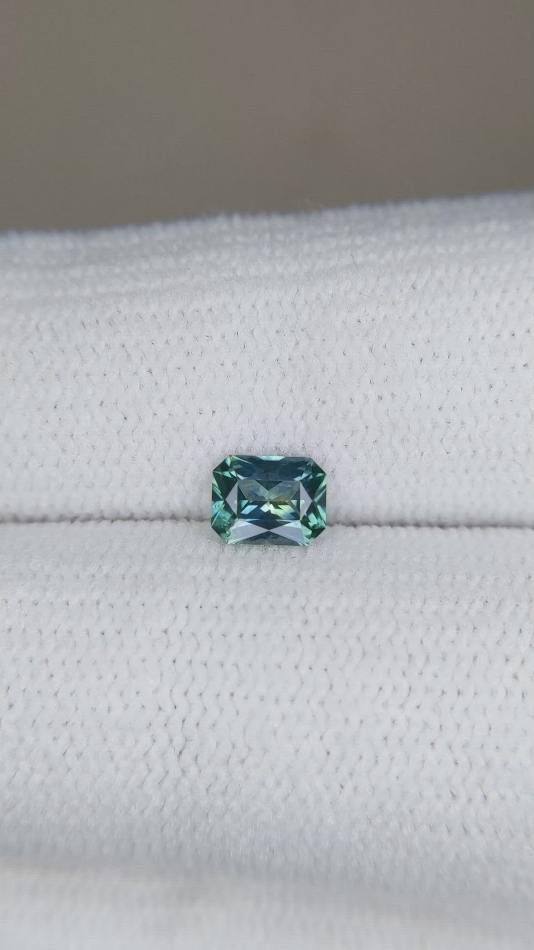 0.41 Ct. Bluish Green Sapphire from Montana Size Video