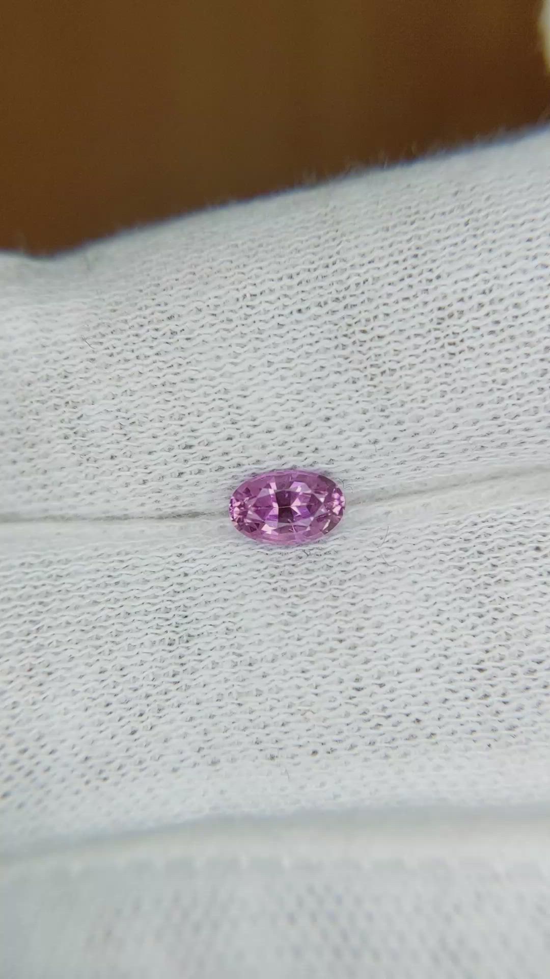 0.56 Ct. Pink Sapphire from Ceylon (Sri Lanka) Size Video
