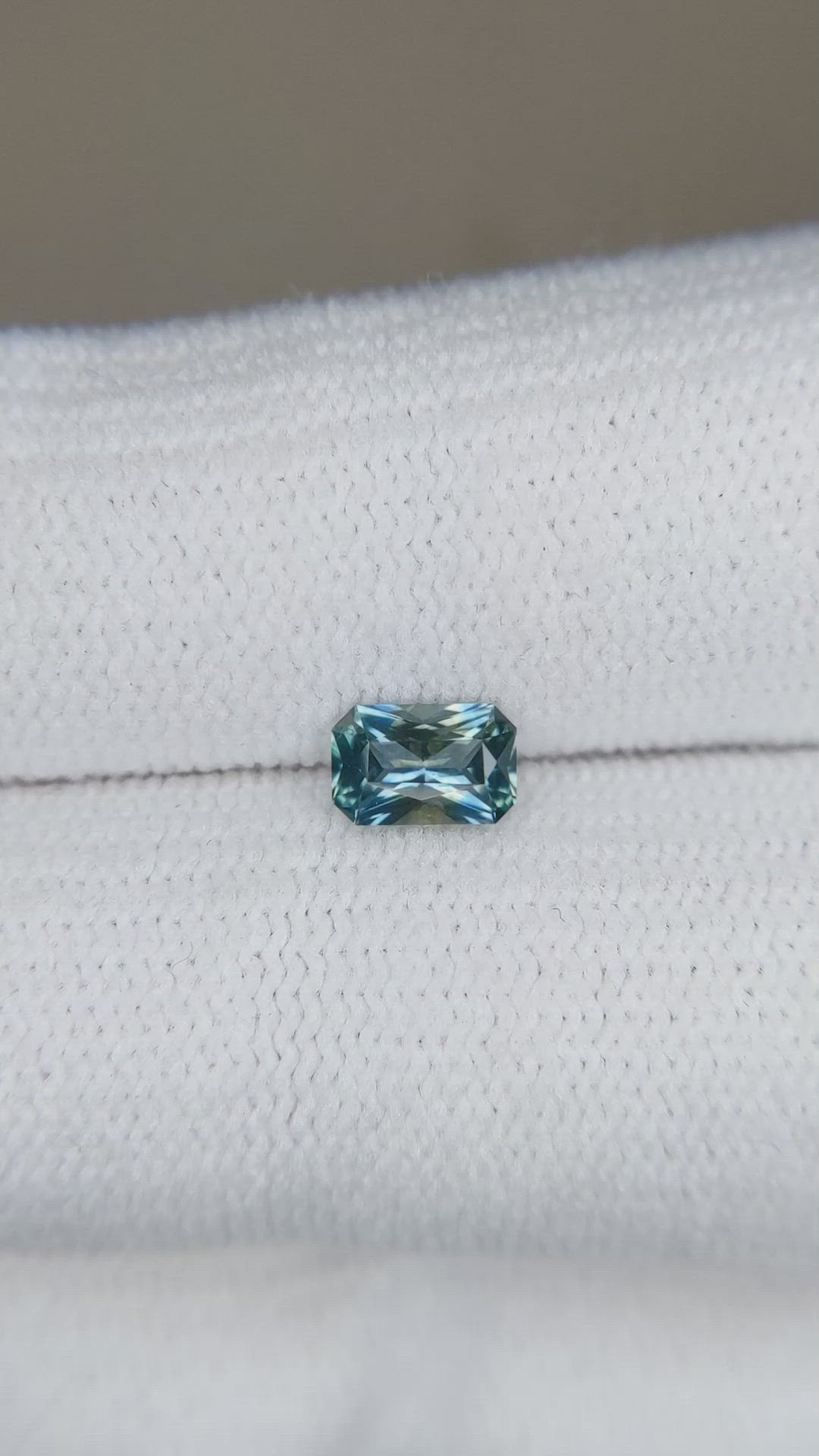 0.49 Ct. Greenish Blue Sapphire from Montana Size Video