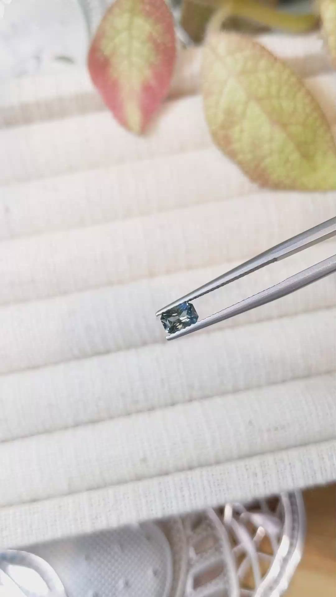 0.49 Ct. Greenish Blue Sapphire from Montana Size Video