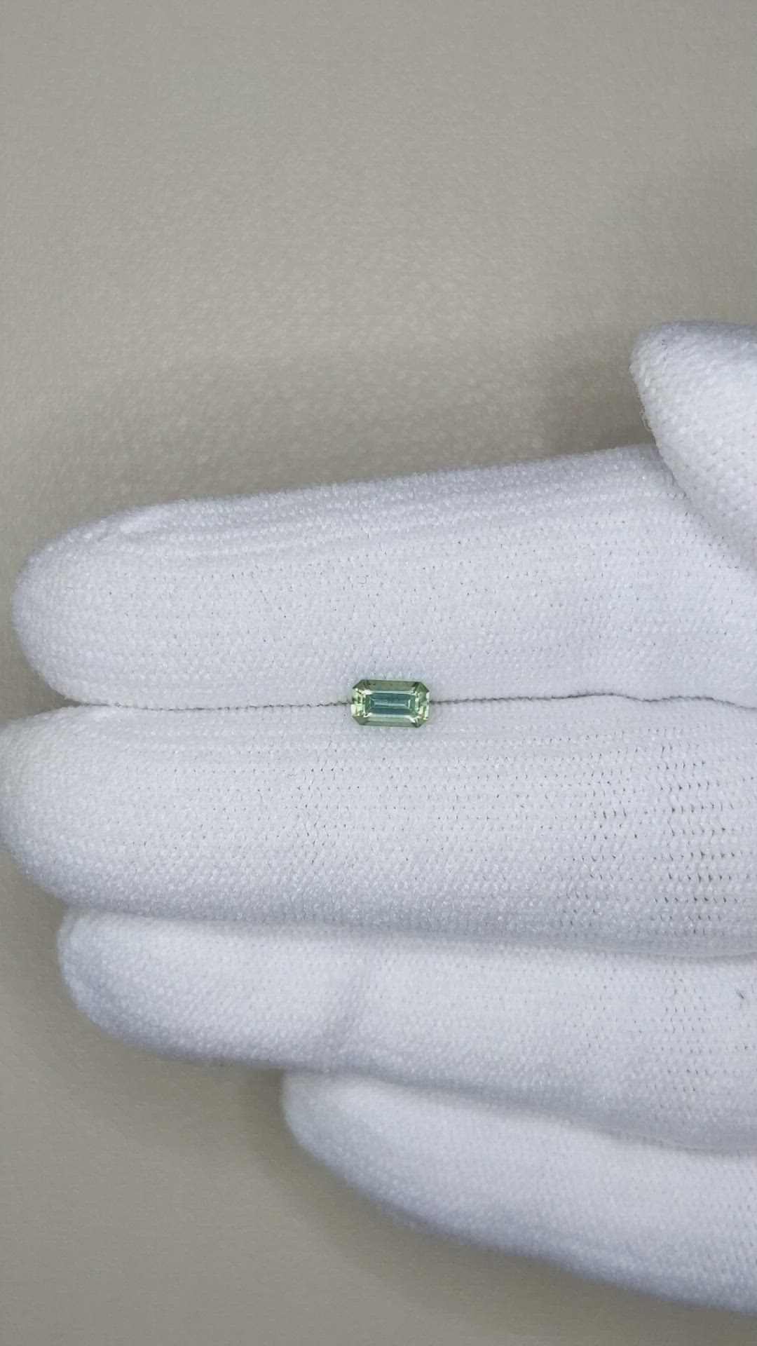 0.34 Ct. Green Sapphire from Montana Size Video