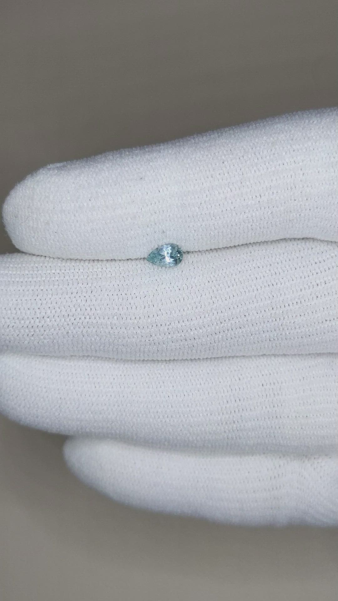 0.41 Ct. Greenish Blue Sapphire from Montana Size Video