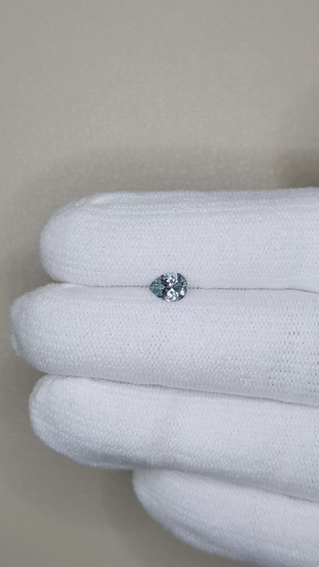 0.42 Ct. Greyish Blue Sapphire from Montana Size Video