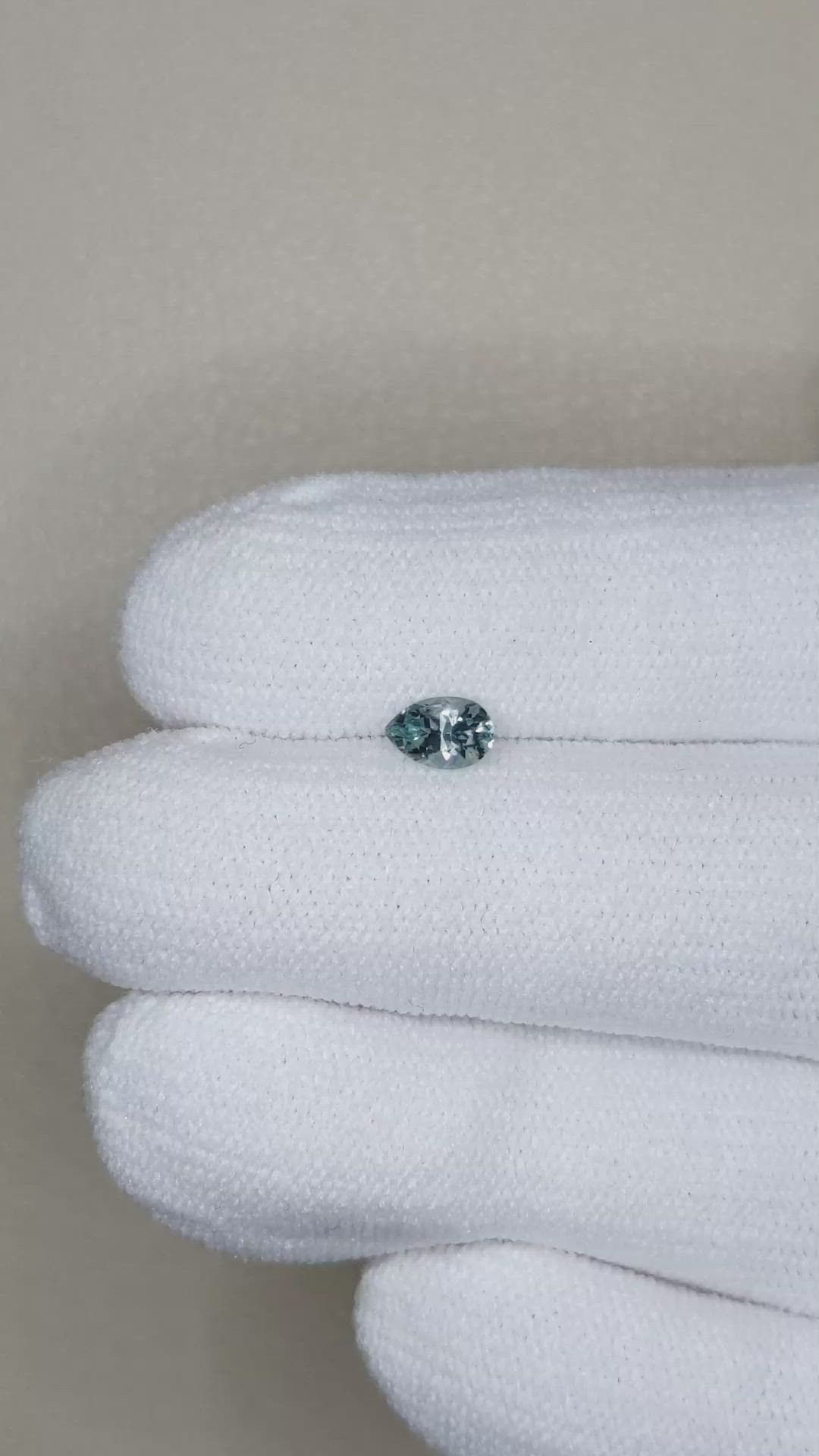 0.42 Ct. Bluish Green Sapphire from Montana Size Video