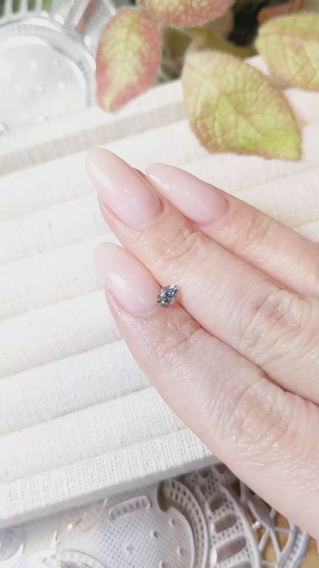 0.42 Ct. Bluish Green Sapphire from Montana Size Video