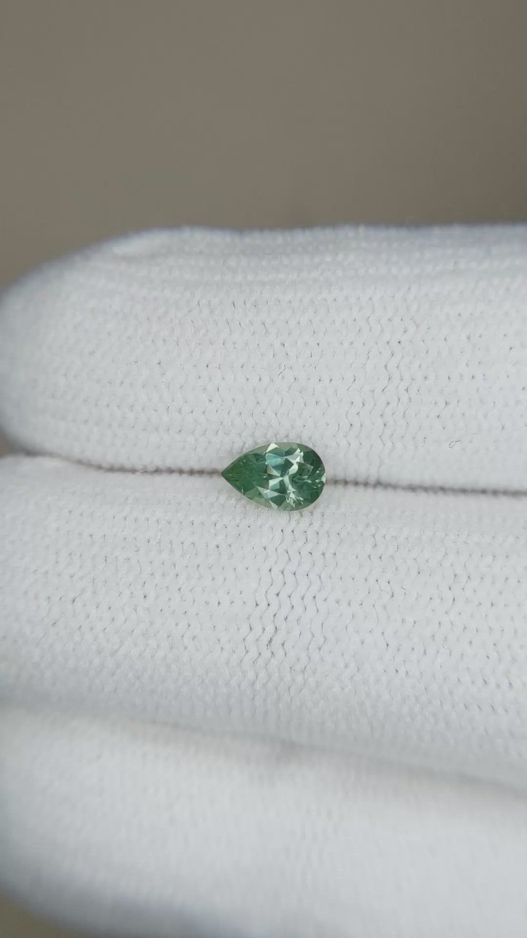 0.42 Ct. Bluish Green Sapphire from Montana Size Video