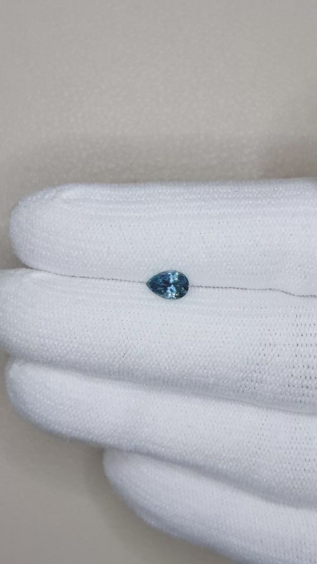 0.43 Ct. Greenish Blue Sapphire from Montana Size Video