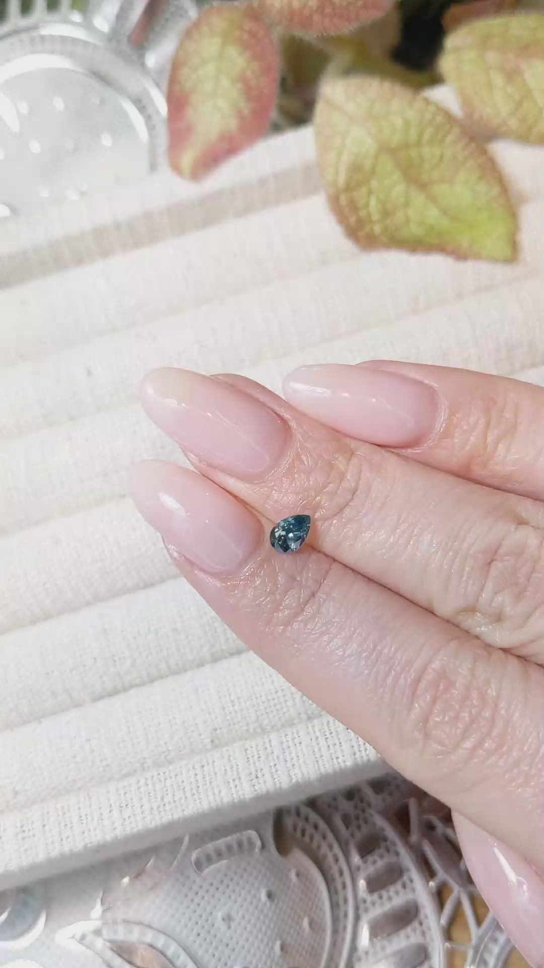 0.43 Ct. Greenish Blue Sapphire from Montana Size Video
