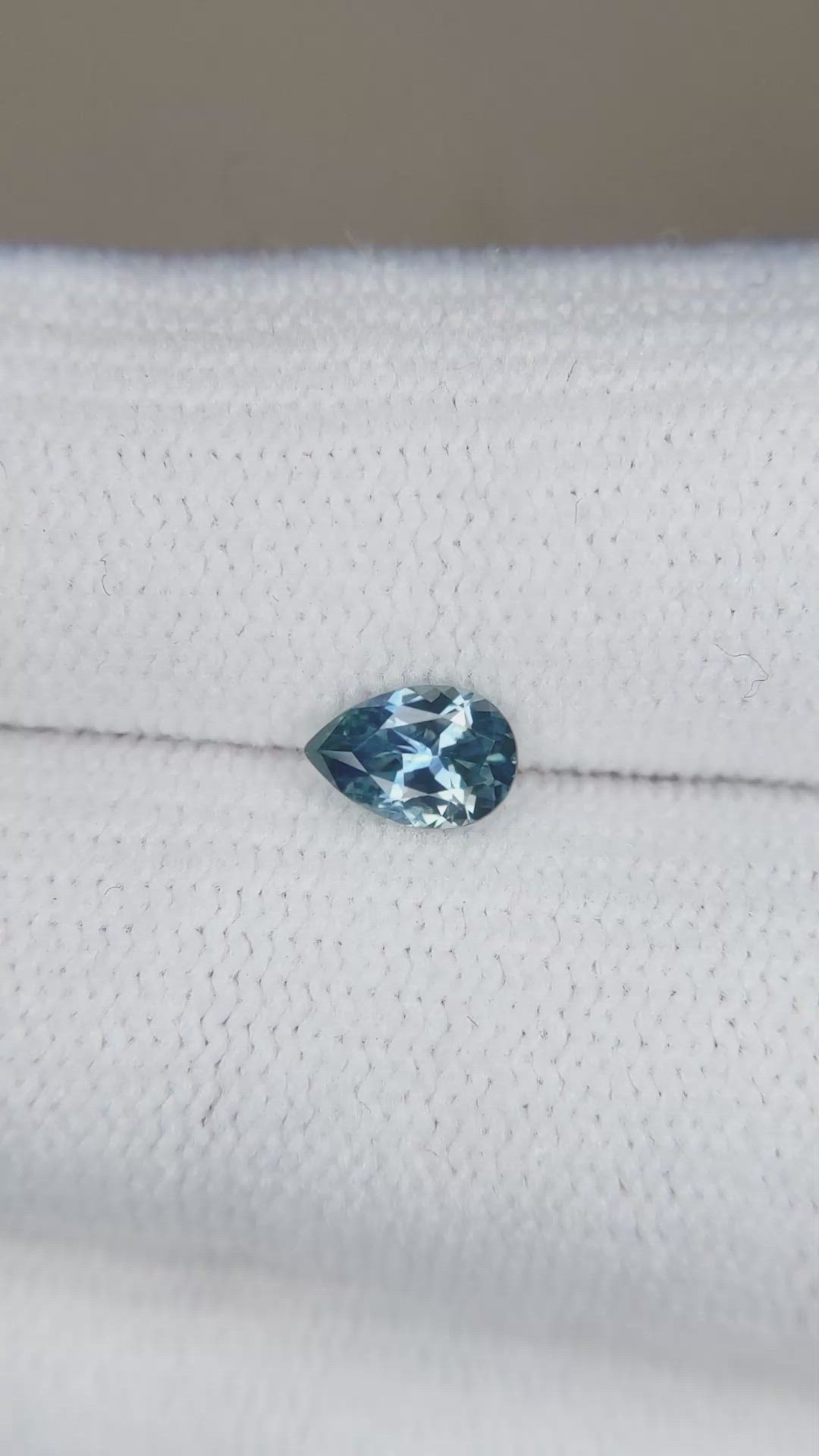 0.43 Ct. Greenish Blue Sapphire from Montana Size Video