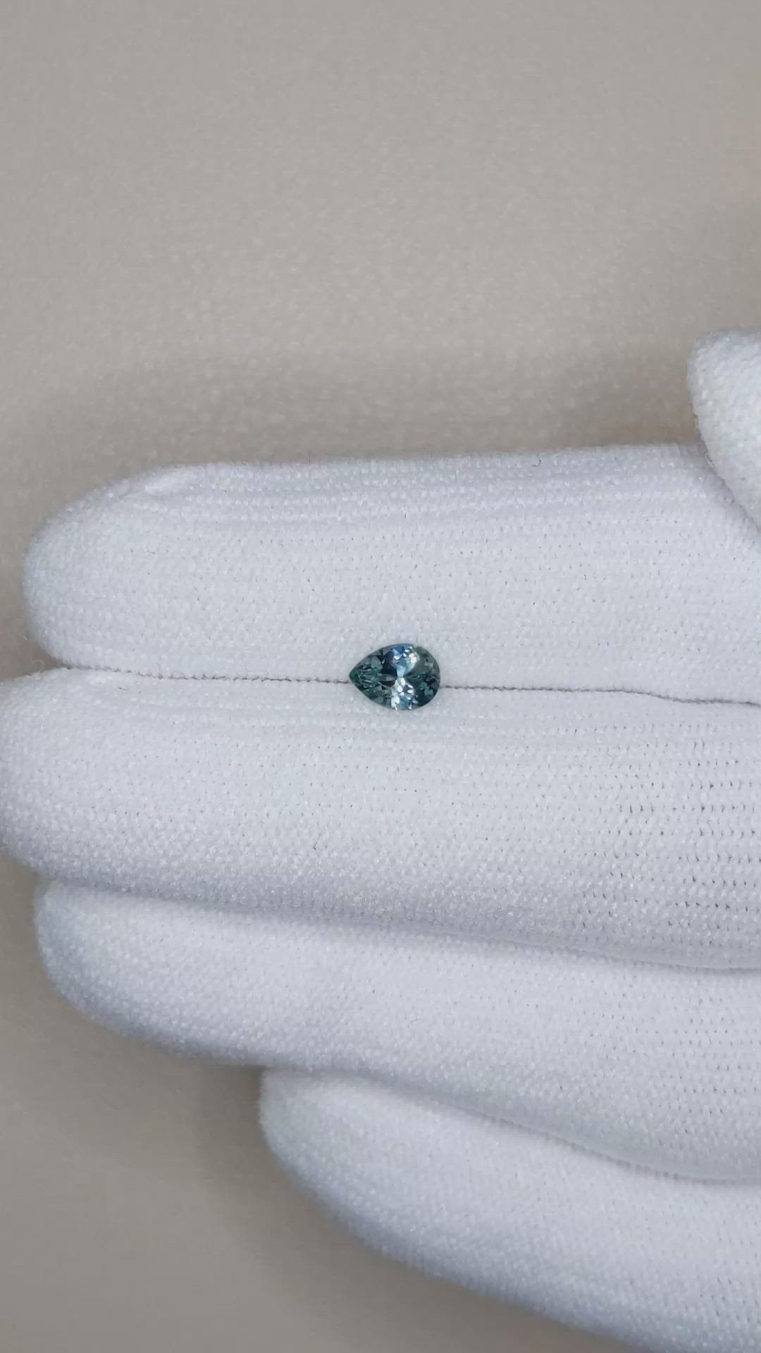 0.44 Ct. Greenish Blue Sapphire from Montana Size Video