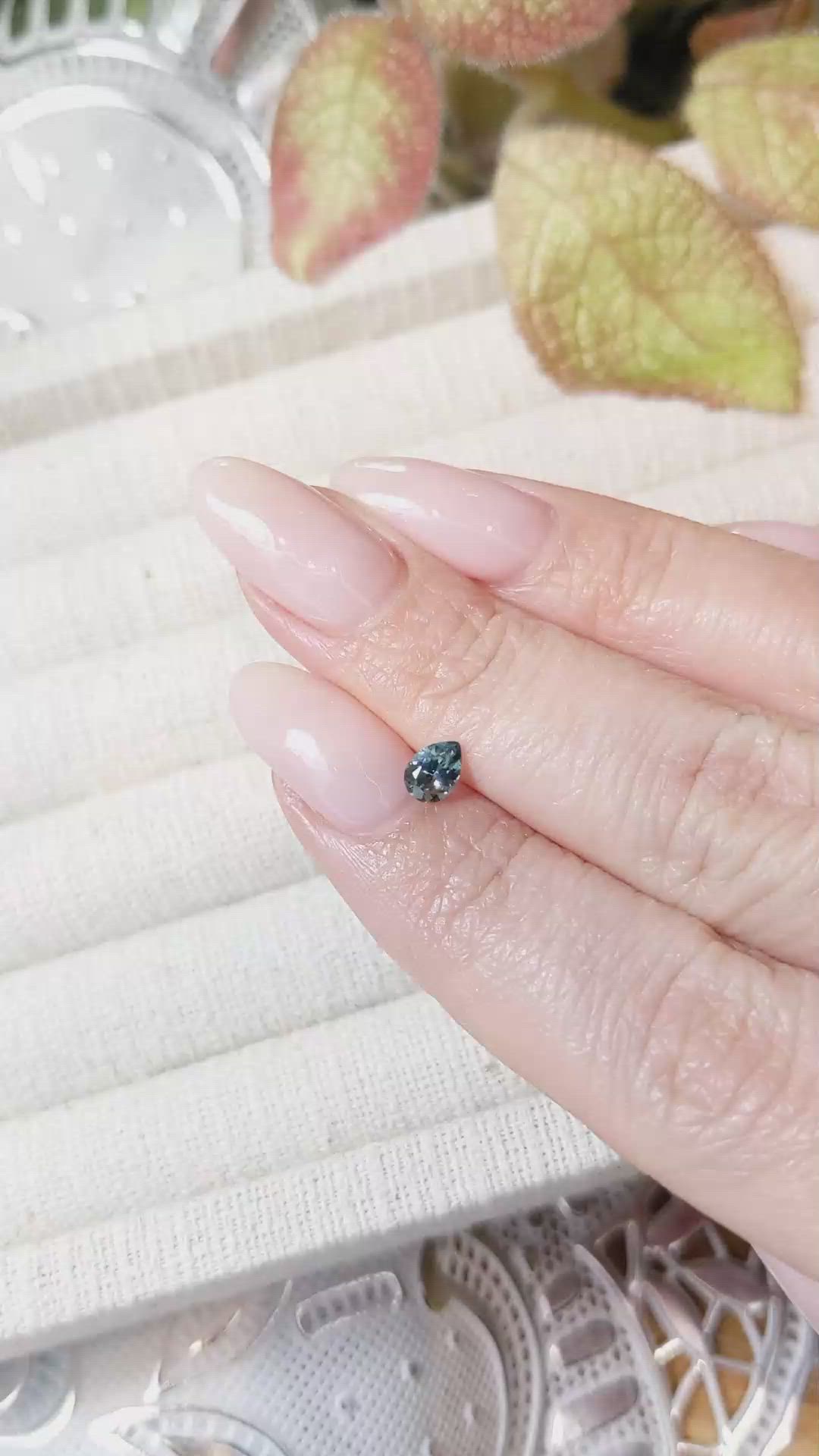 0.44 Ct. Greenish Blue Sapphire from Montana Size Video