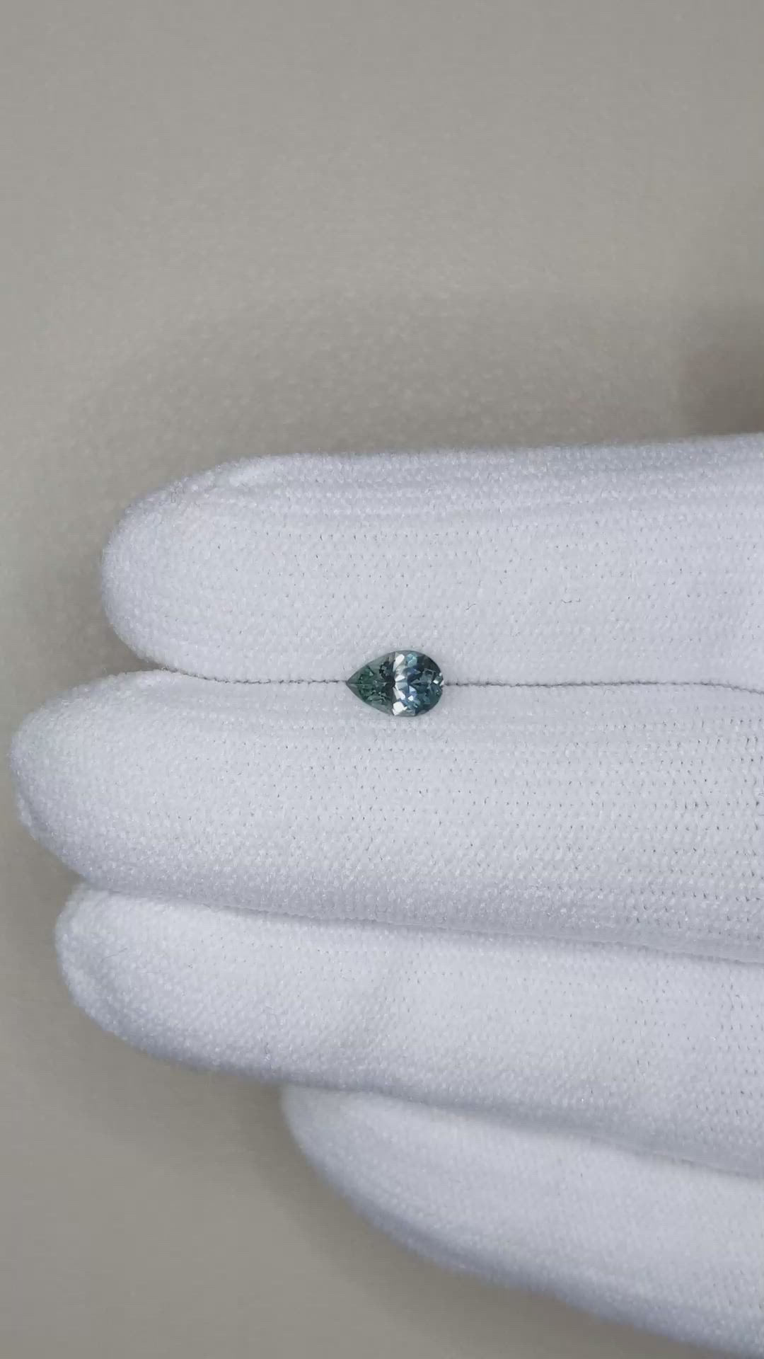 0.44 Ct. Greenish Blue Sapphire from Montana Size Video