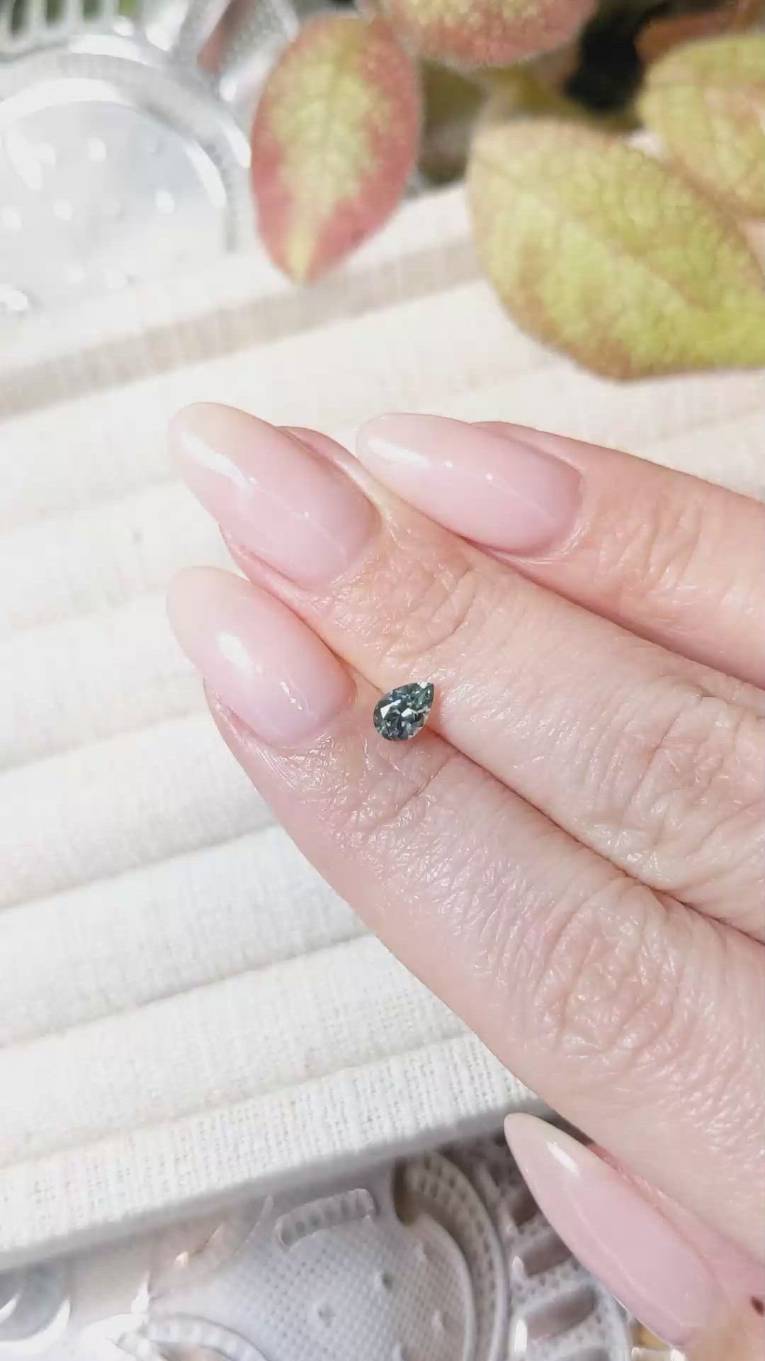 0.44 Ct. Greenish Blue Sapphire from Montana Size Video