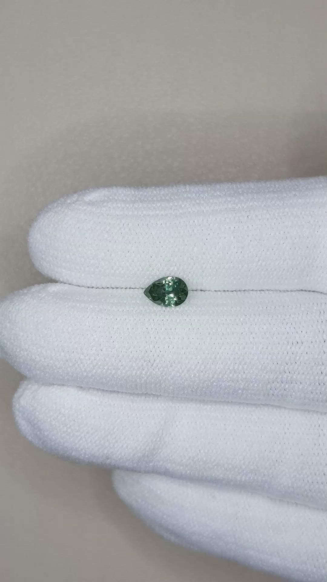0.44 Ct. Bluish Green Sapphire from Montana Size Video
