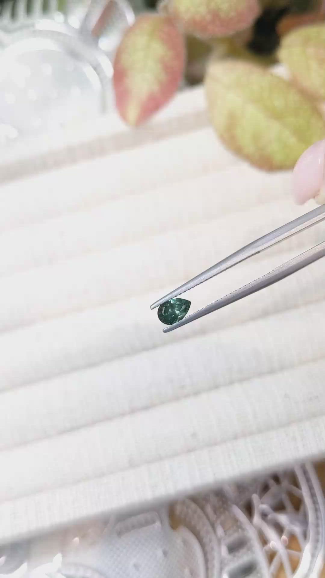 0.44 Ct. Bluish Green Sapphire from Montana Size Video