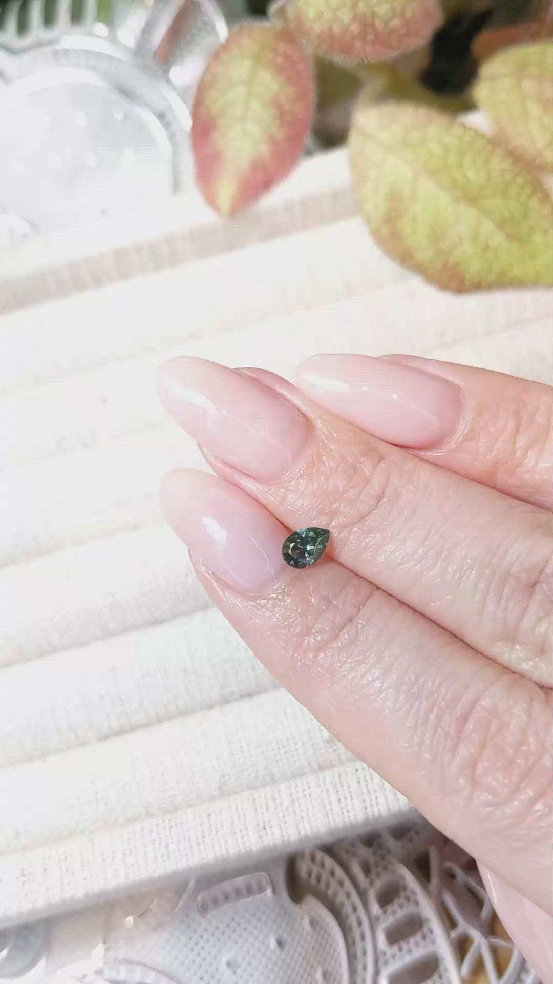 0.44 Ct. Bluish Green Sapphire from Montana Size Video