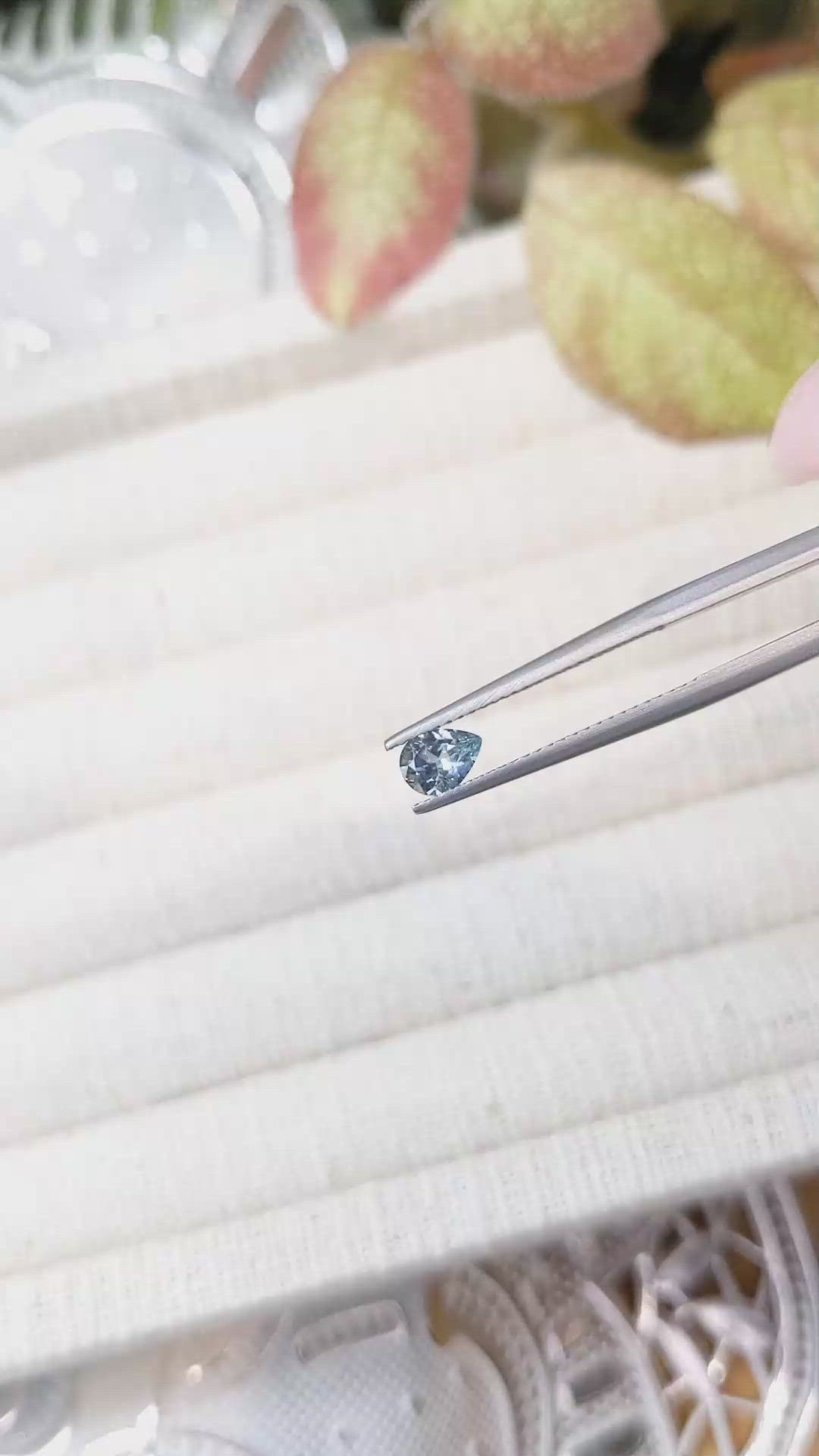 0.46 Ct. Greenish Blue Sapphire from Montana Size Video