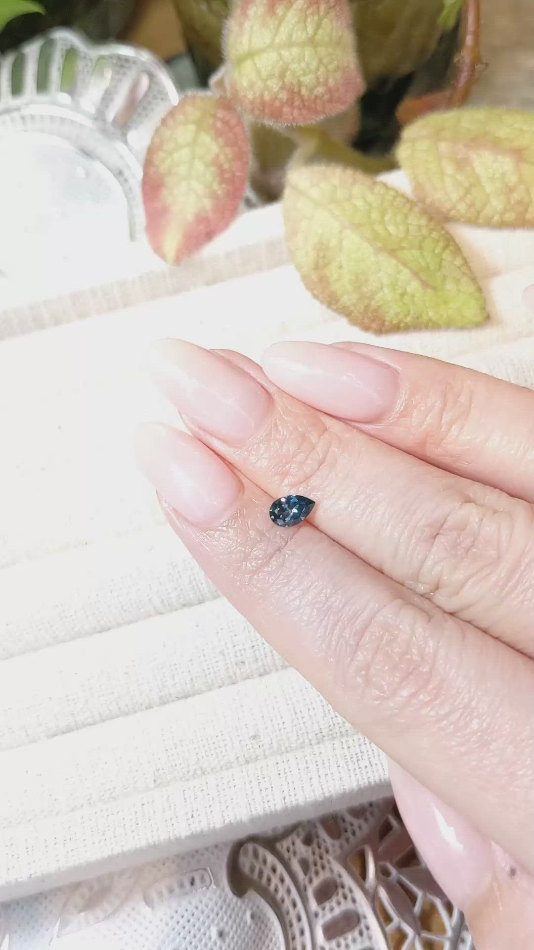 0.47 Ct. Greenish Blue Sapphire from Montana Size Video