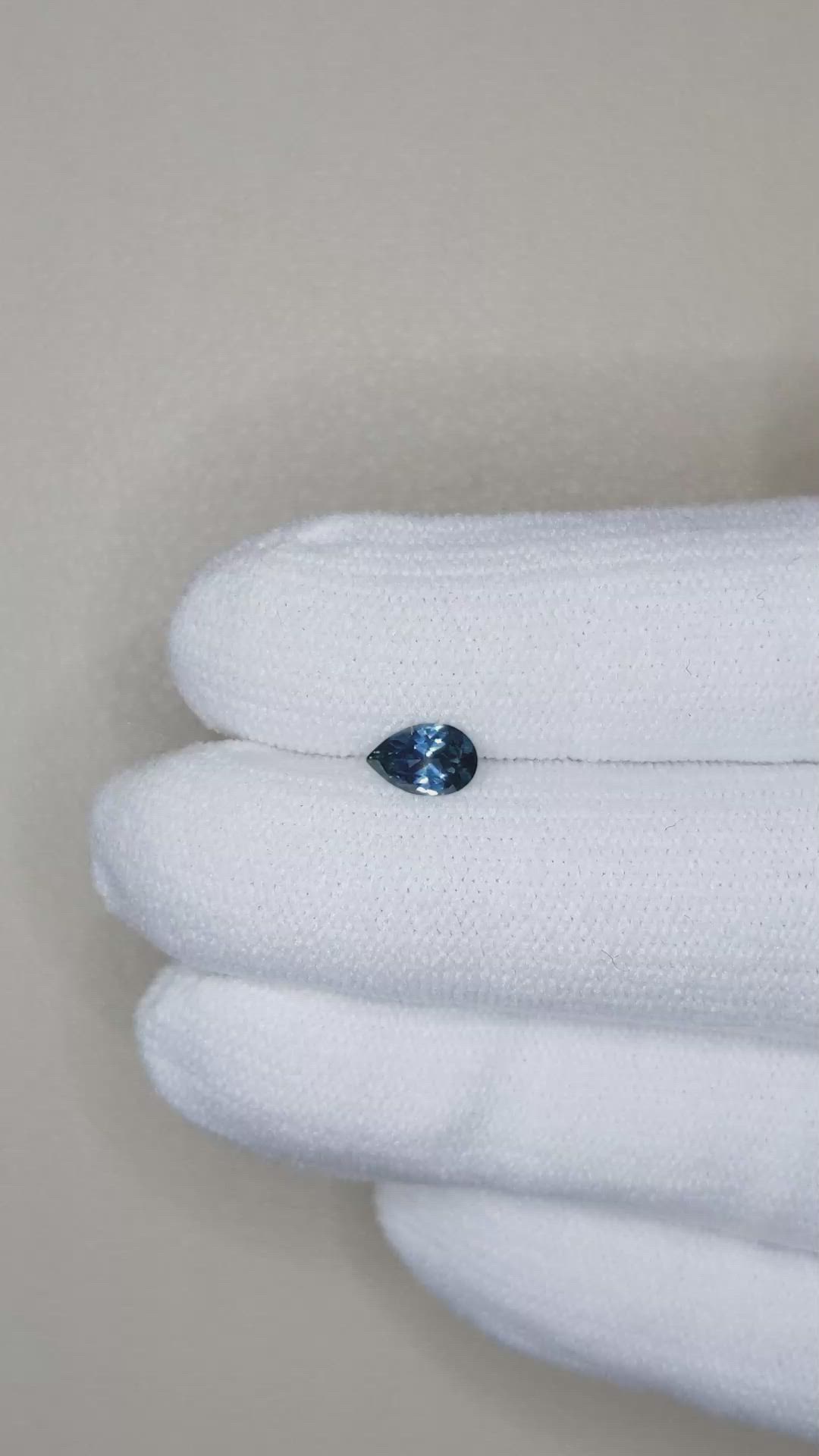 0.47 Ct. Greenish Blue Sapphire from Montana Size Video