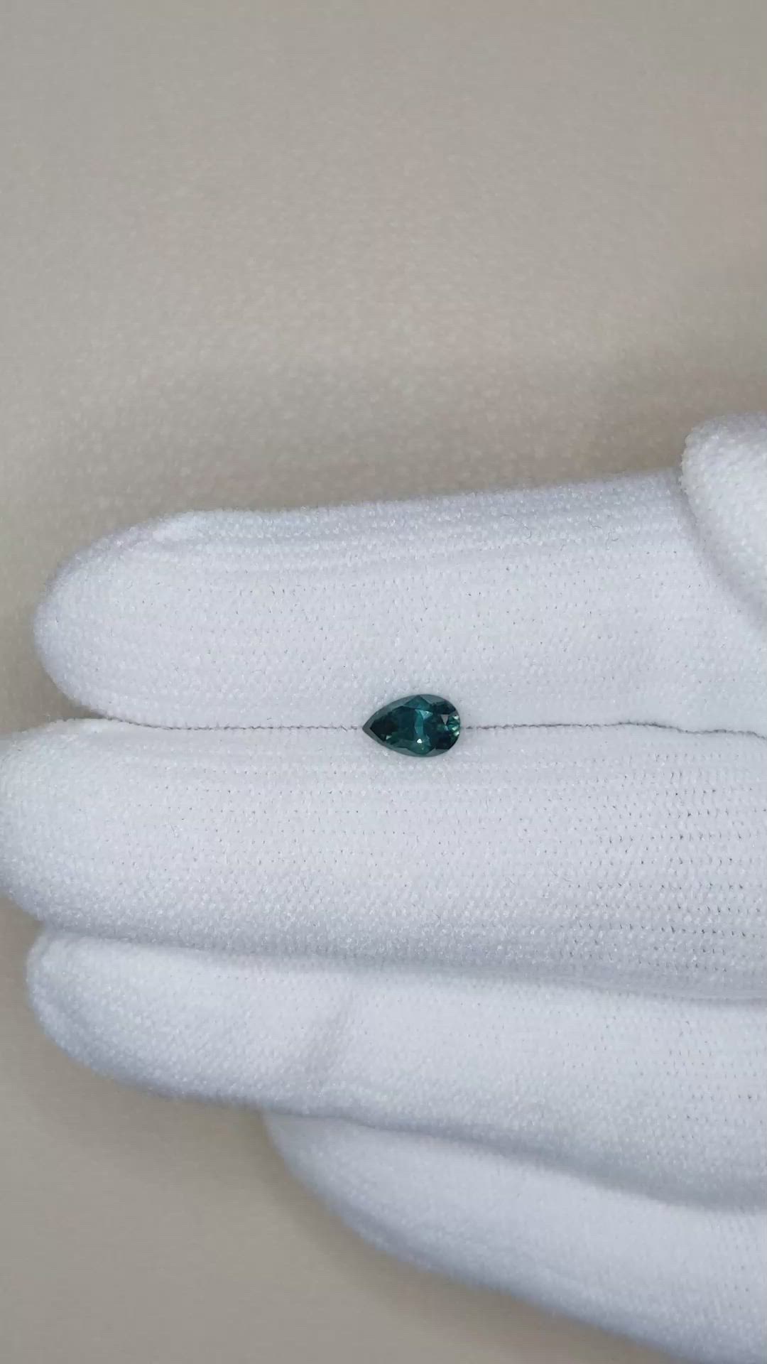 0.47 Ct. Bluish Green Sapphire from Montana Size Video