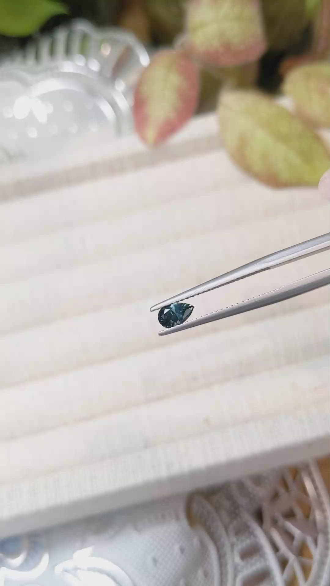 0.47 Ct. Bluish Green Sapphire from Montana Size Video