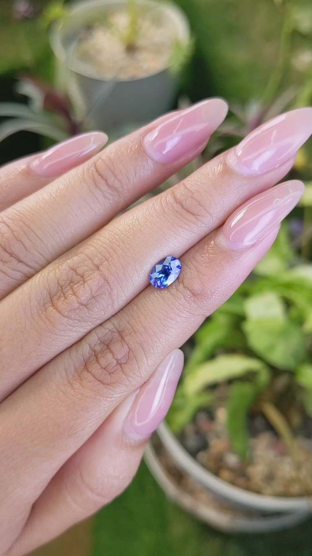 1.23 Ct. Blue Sapphire from Ceylon (Sri Lanka) Size Video