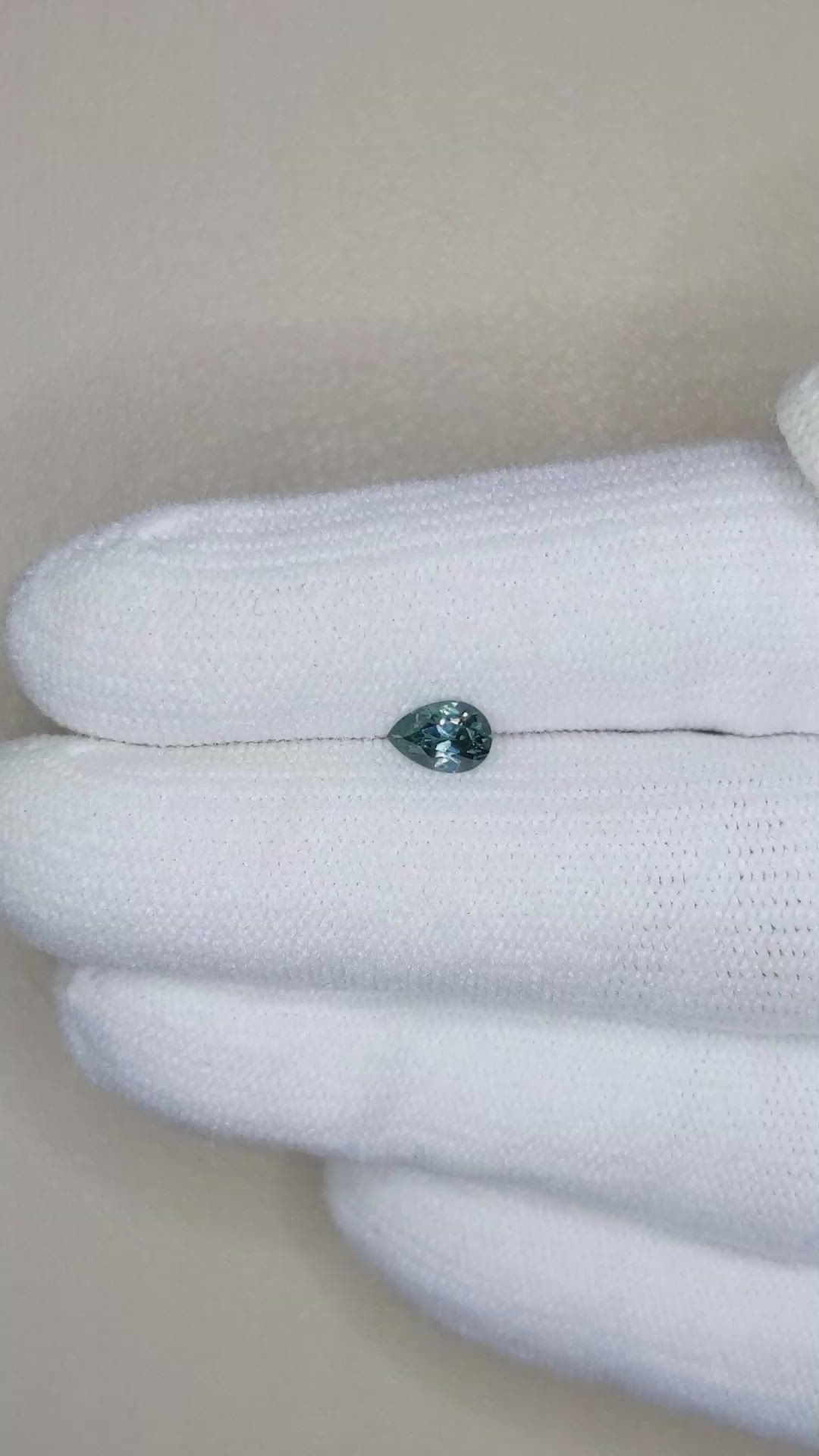 0.48 Ct. Bluish Green Sapphire from Montana Size Video