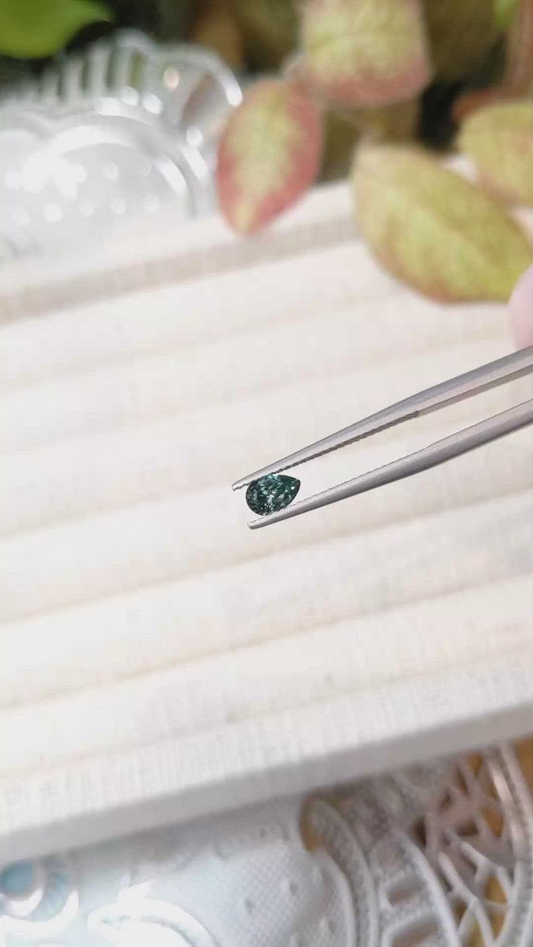 0.48 Ct. Bluish Green Sapphire from Montana Size Video