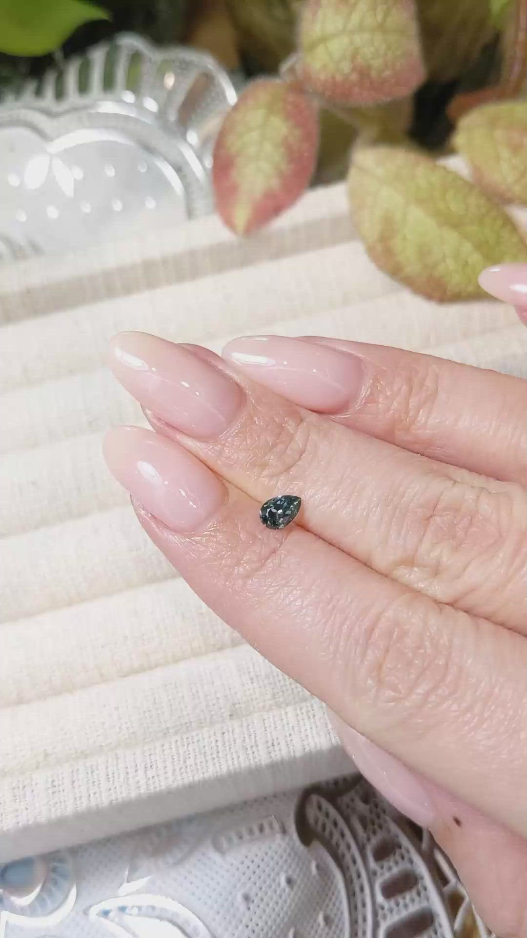 0.48 Ct. Bluish Green Sapphire from Montana Size Video