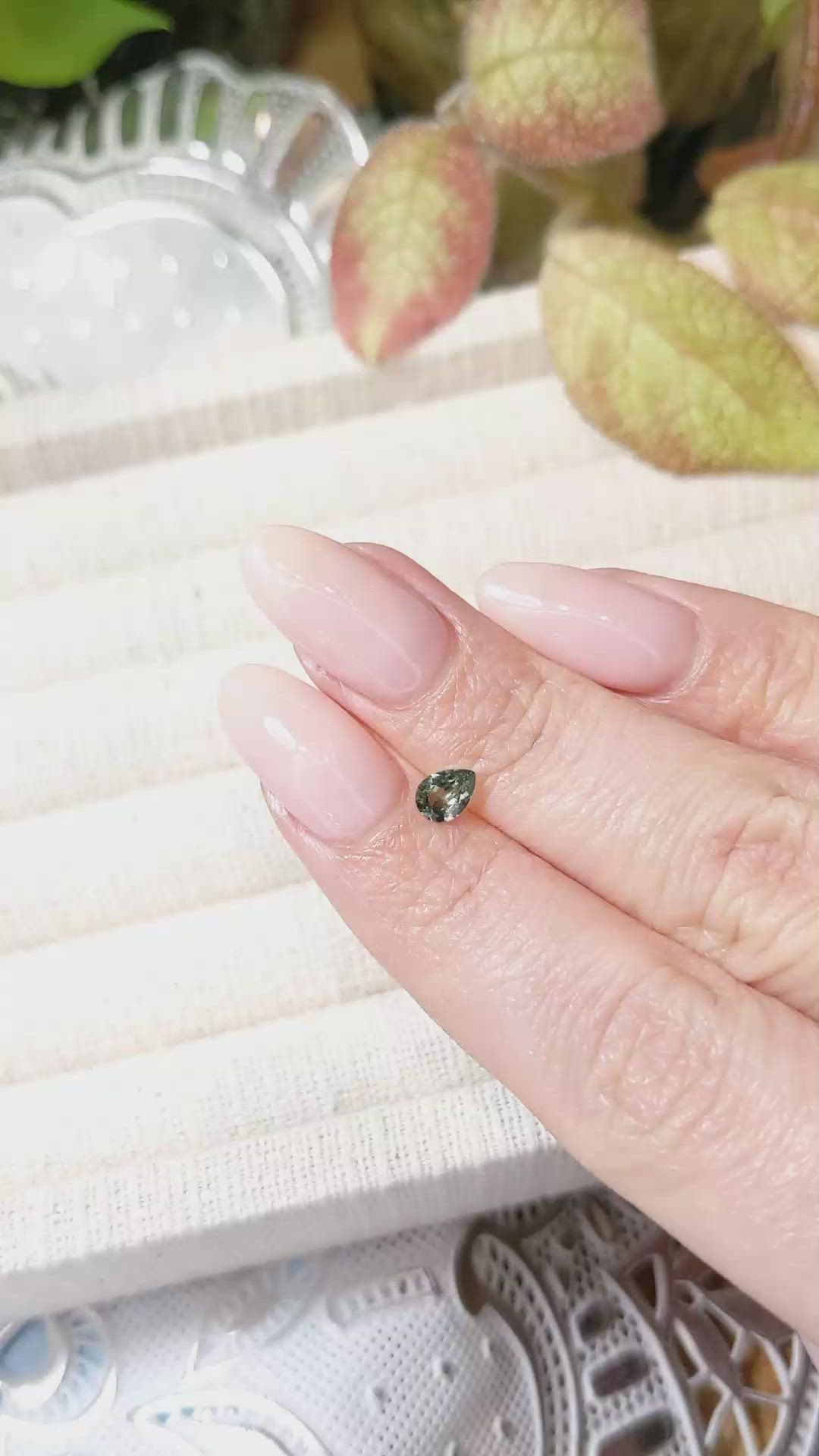 0.48 Ct. Bluish Green Sapphire from Montana Size Video