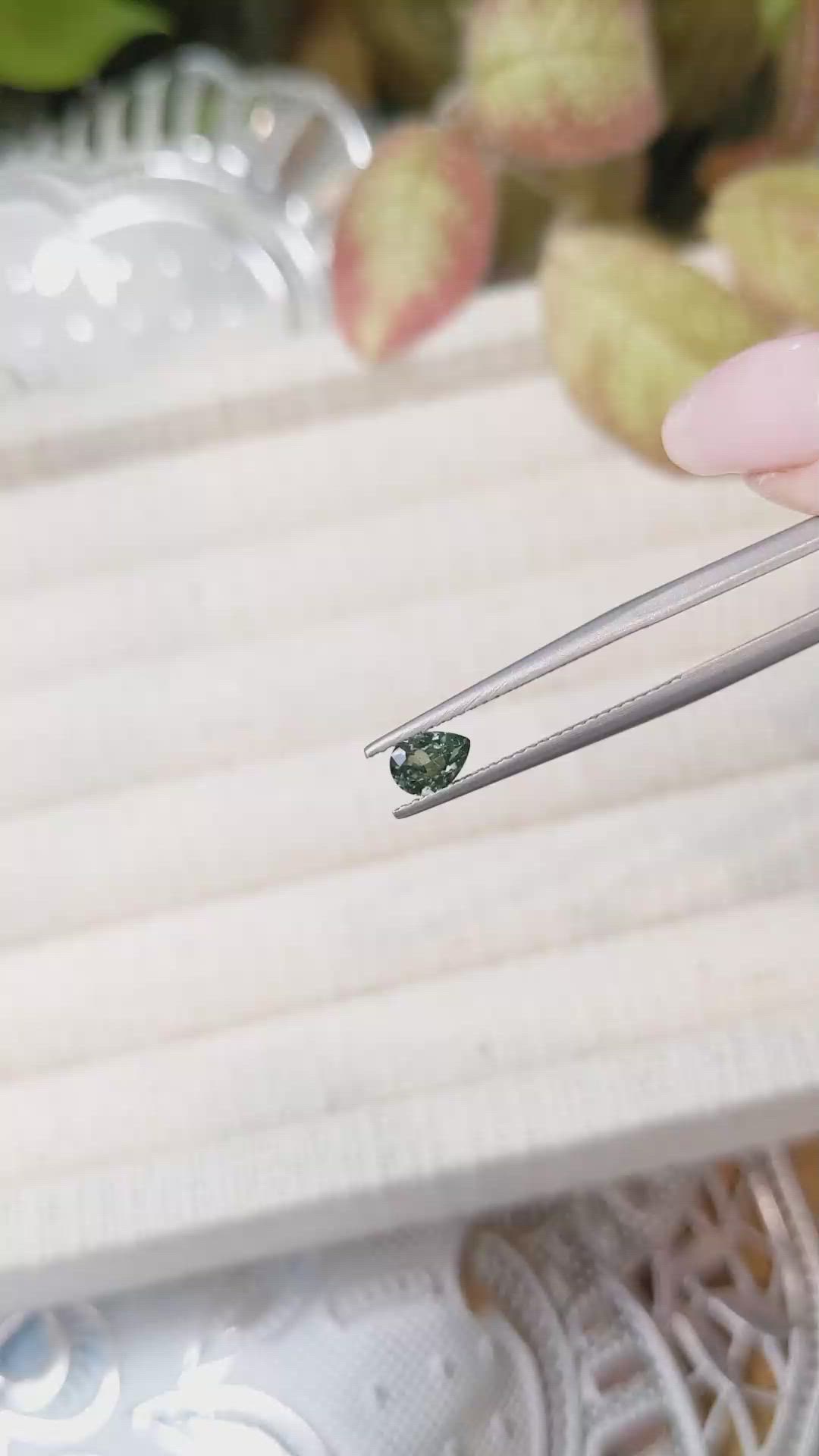 0.48 Ct. Bluish Green Sapphire from Montana Size Video