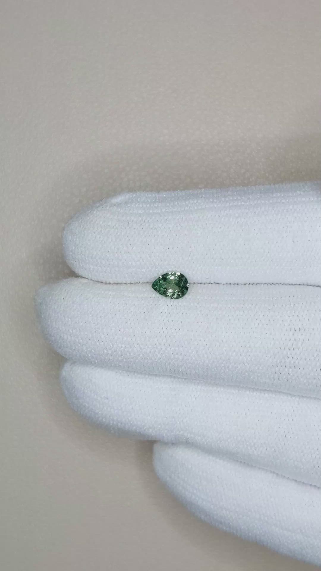 0.48 Ct. Bluish Green Sapphire from Montana Size Video
