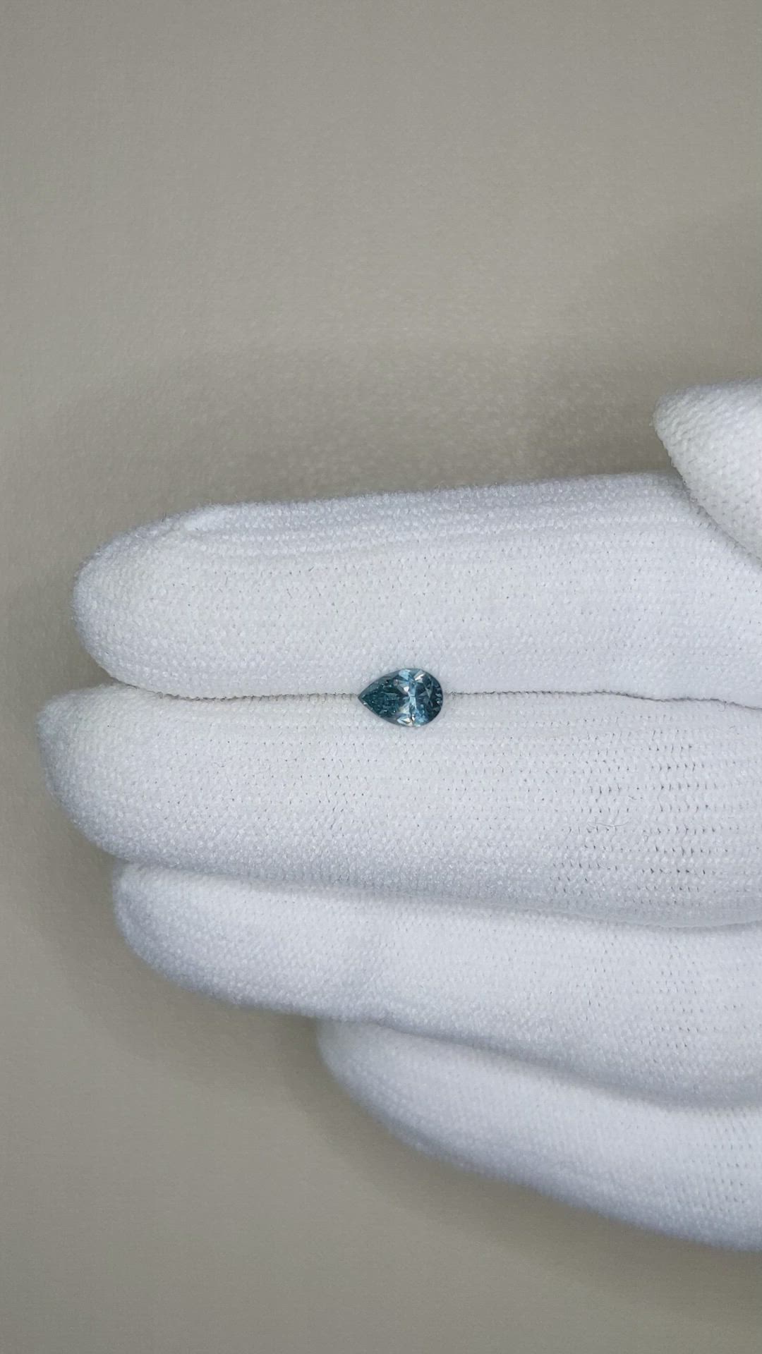0.48 Ct. Greenish Blue Sapphire from Montana Size Video