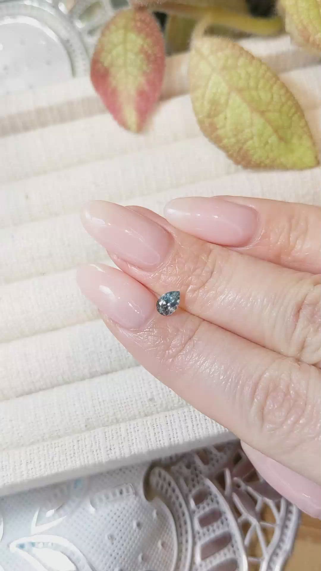 0.49 Ct. Bluish Green Sapphire from Montana Size Video