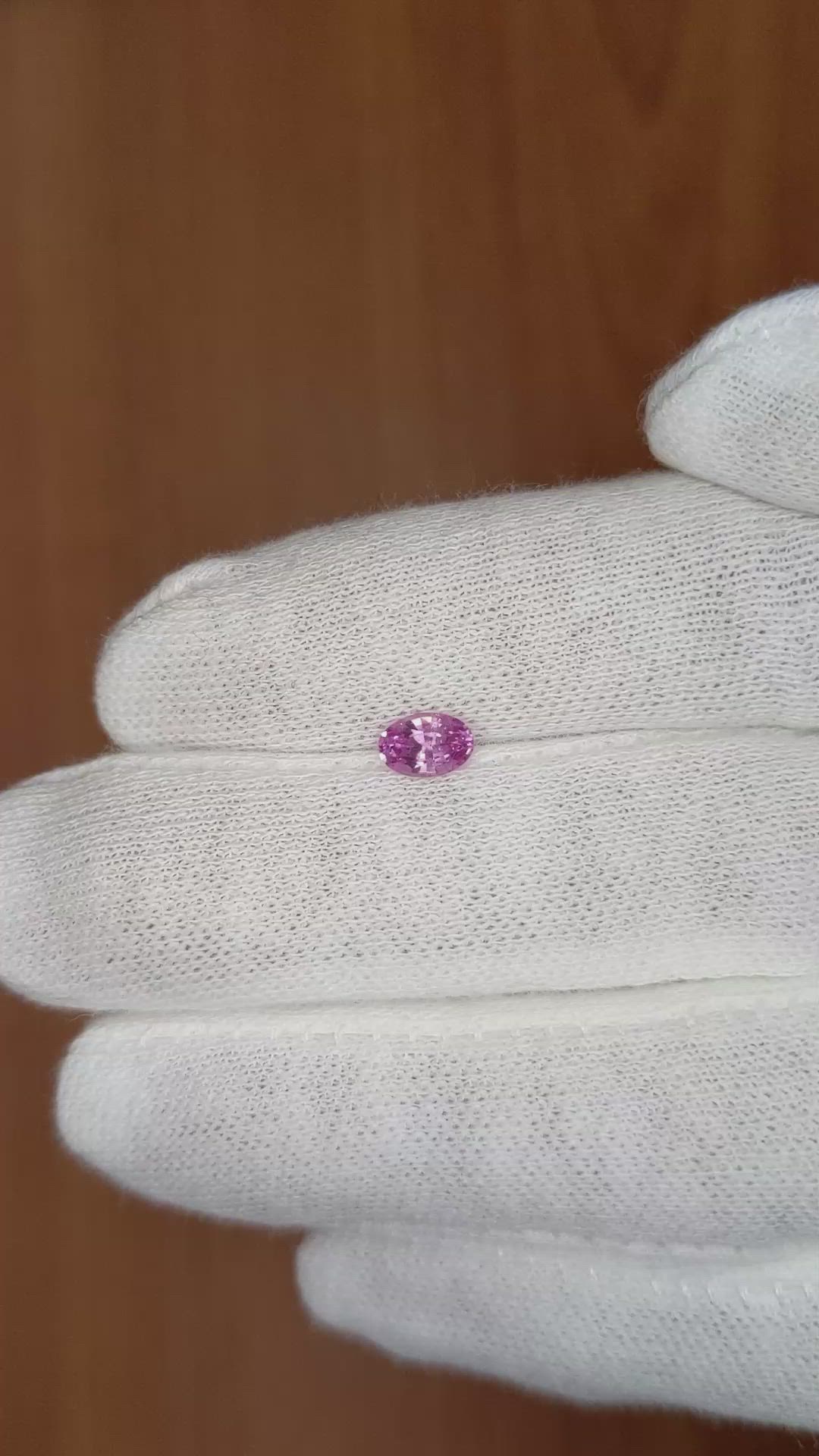 0.56 Ct. Pink Sapphire from Ceylon (Sri Lanka) Size Video