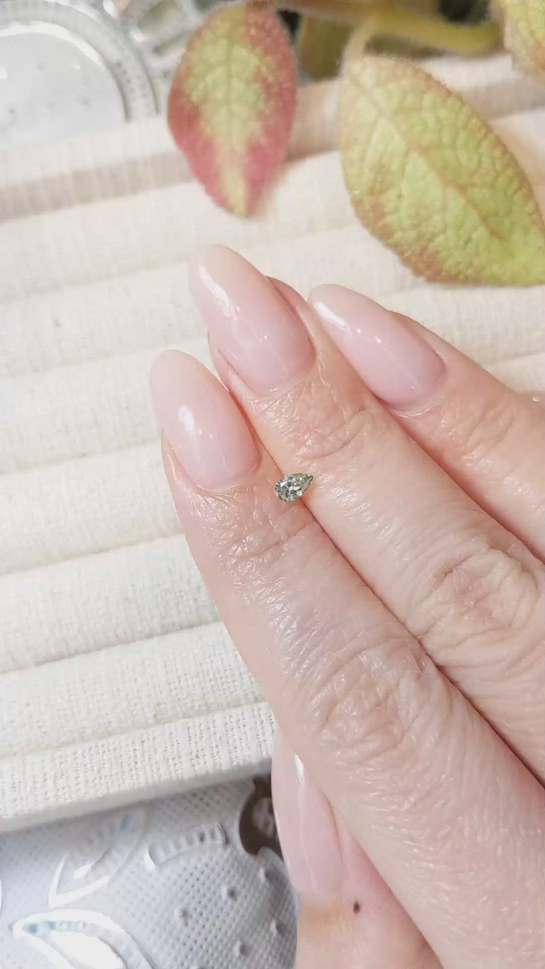 0.22 Ct. Bluish Green Sapphire from Montana Size Video