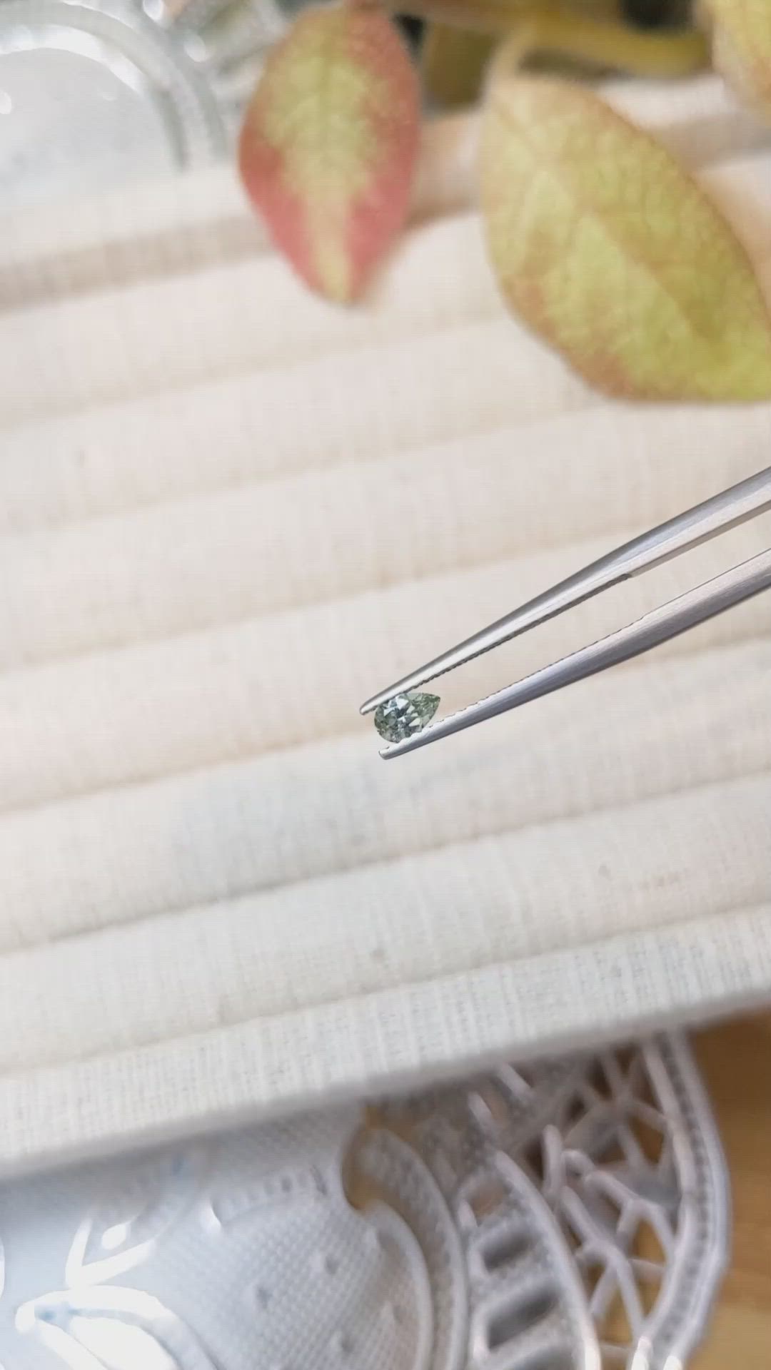 0.22 Ct. Bluish Green Sapphire from Montana Size Video