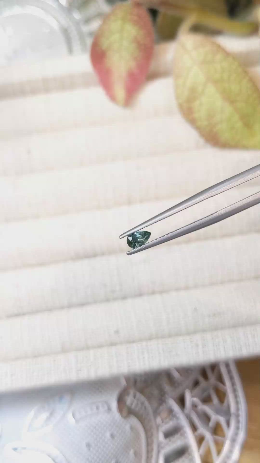 0.30 Ct. Bluish Green Sapphire from Montana Size Video