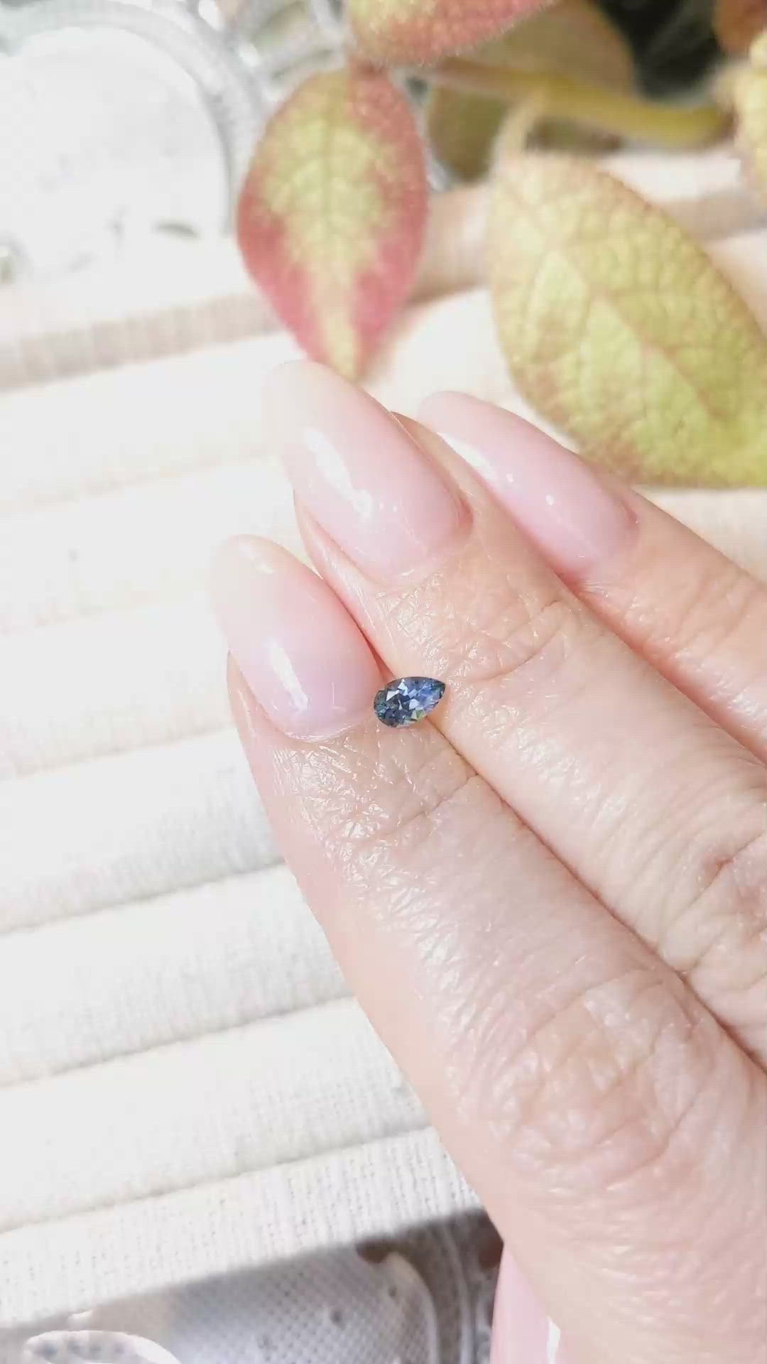 0.34 Ct. Greenish Blue Sapphire from Montana Size Video