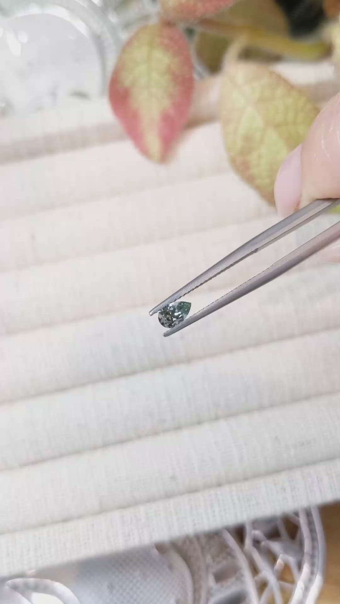 0.34 Ct. Bluish Green Sapphire from Montana Size Video