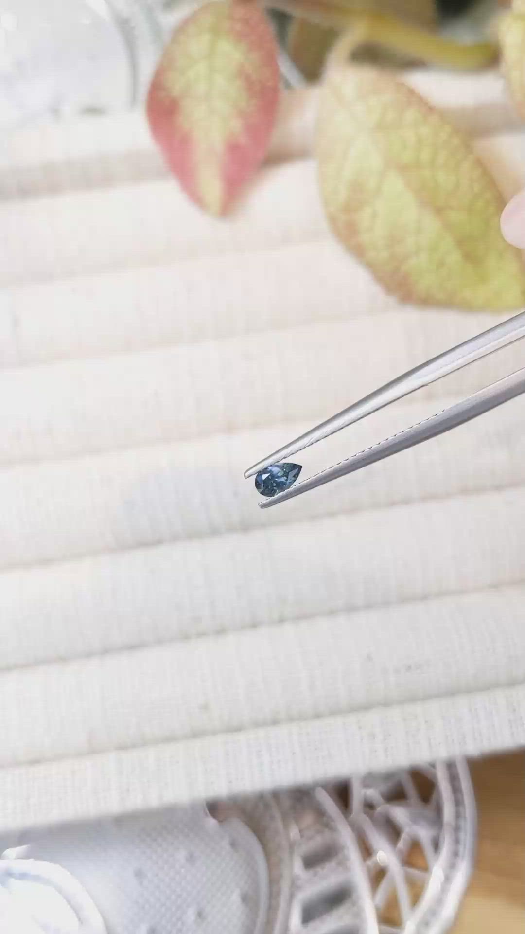 0.26 Ct. Greenish Blue Sapphire from Montana Size Video