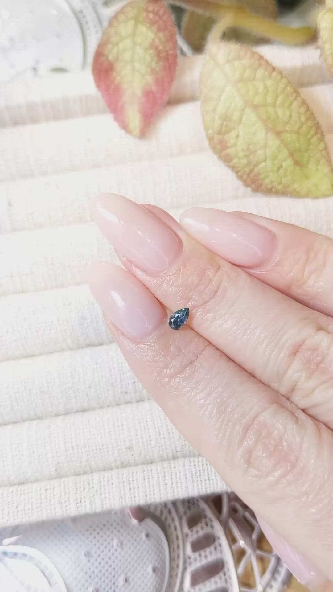 0.26 Ct. Greenish Blue Sapphire from Montana Size Video