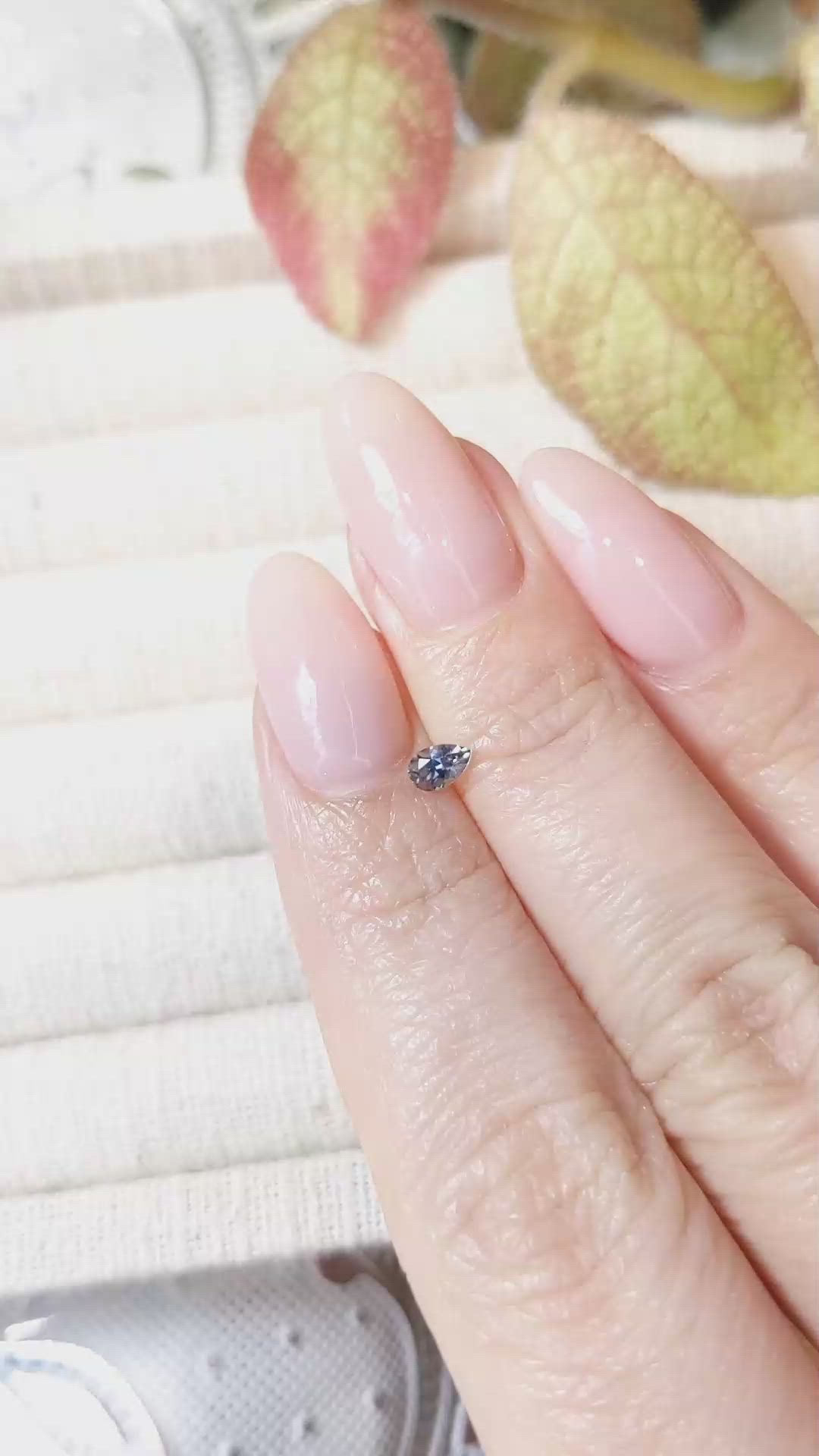 0.25 Ct. Bluish Grey Sapphire from Montana Size Video