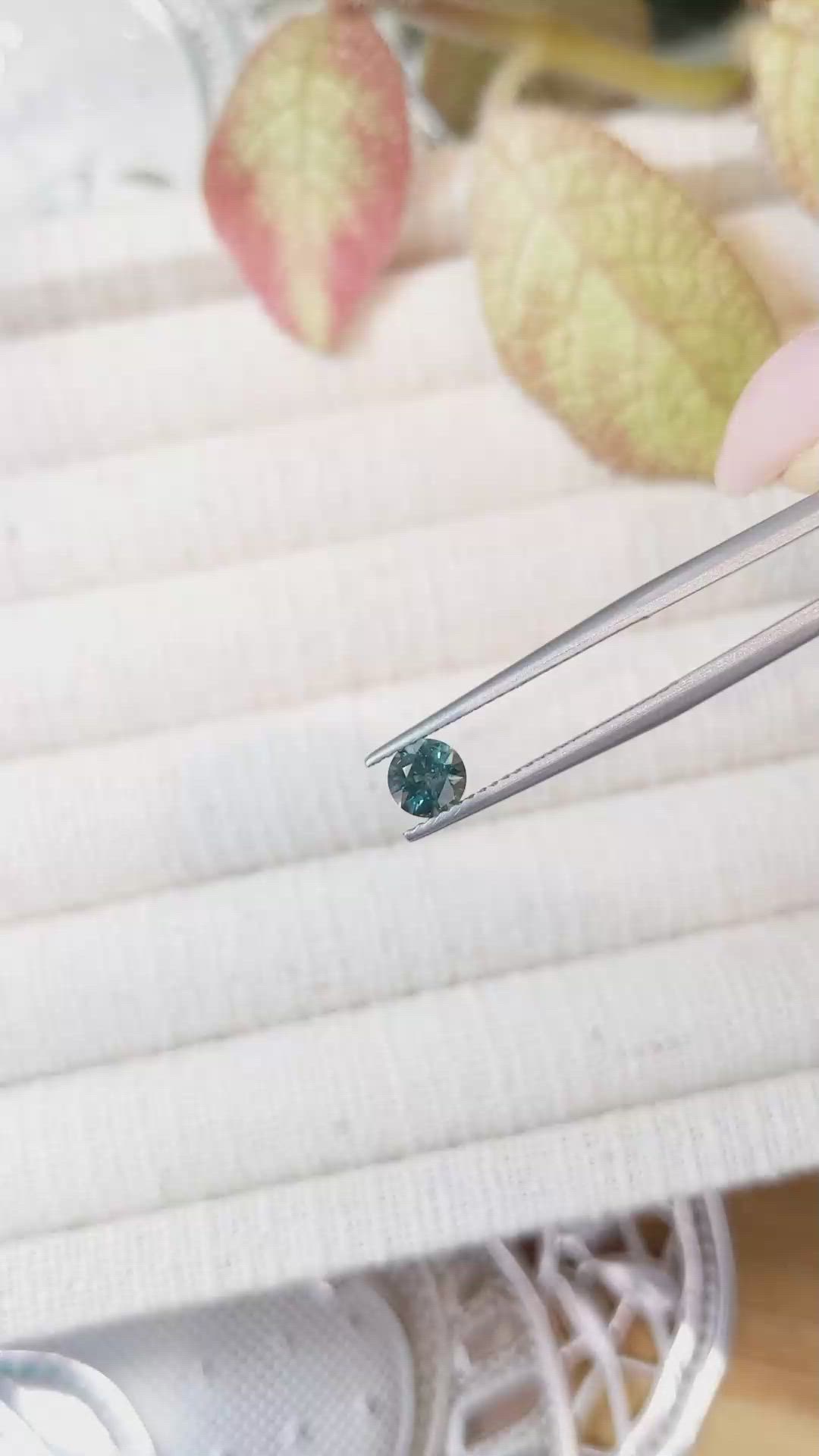 0.59 Ct. Bluish Green Sapphire from Montana Size Video