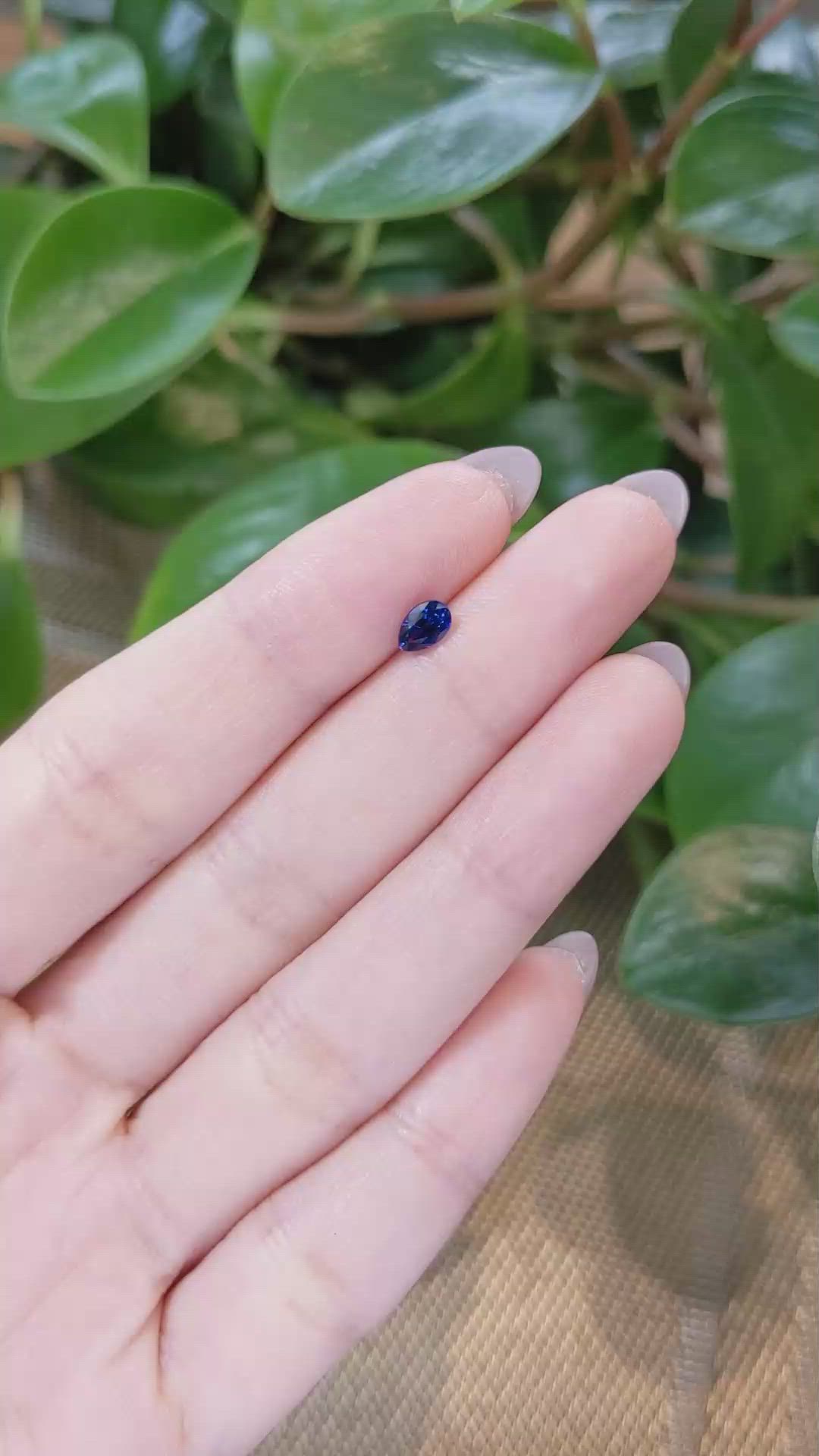 0.48 Ct. Blue Sapphire from Ceylon (Sri Lanka) Size Video