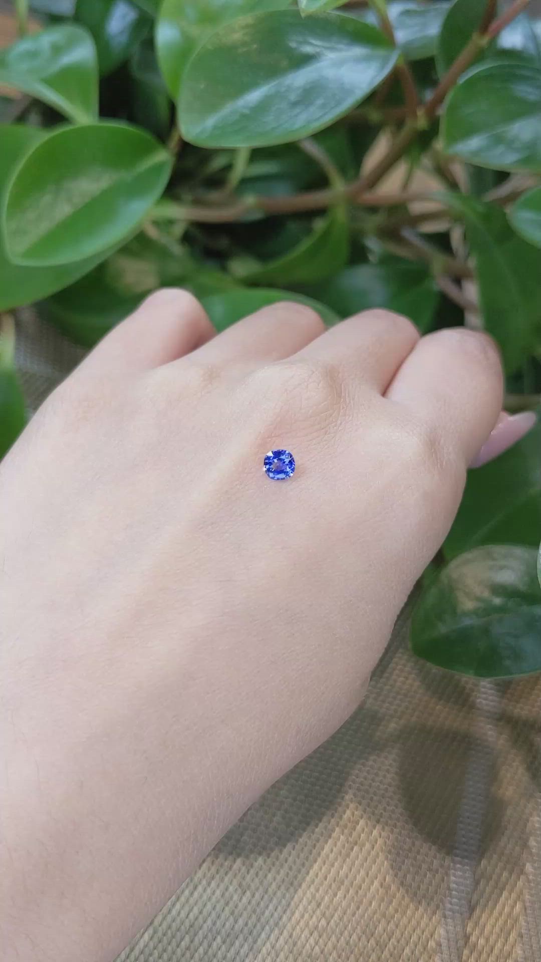 0.49 Ct. Blue Sapphire from Ceylon (Sri Lanka) Size Video