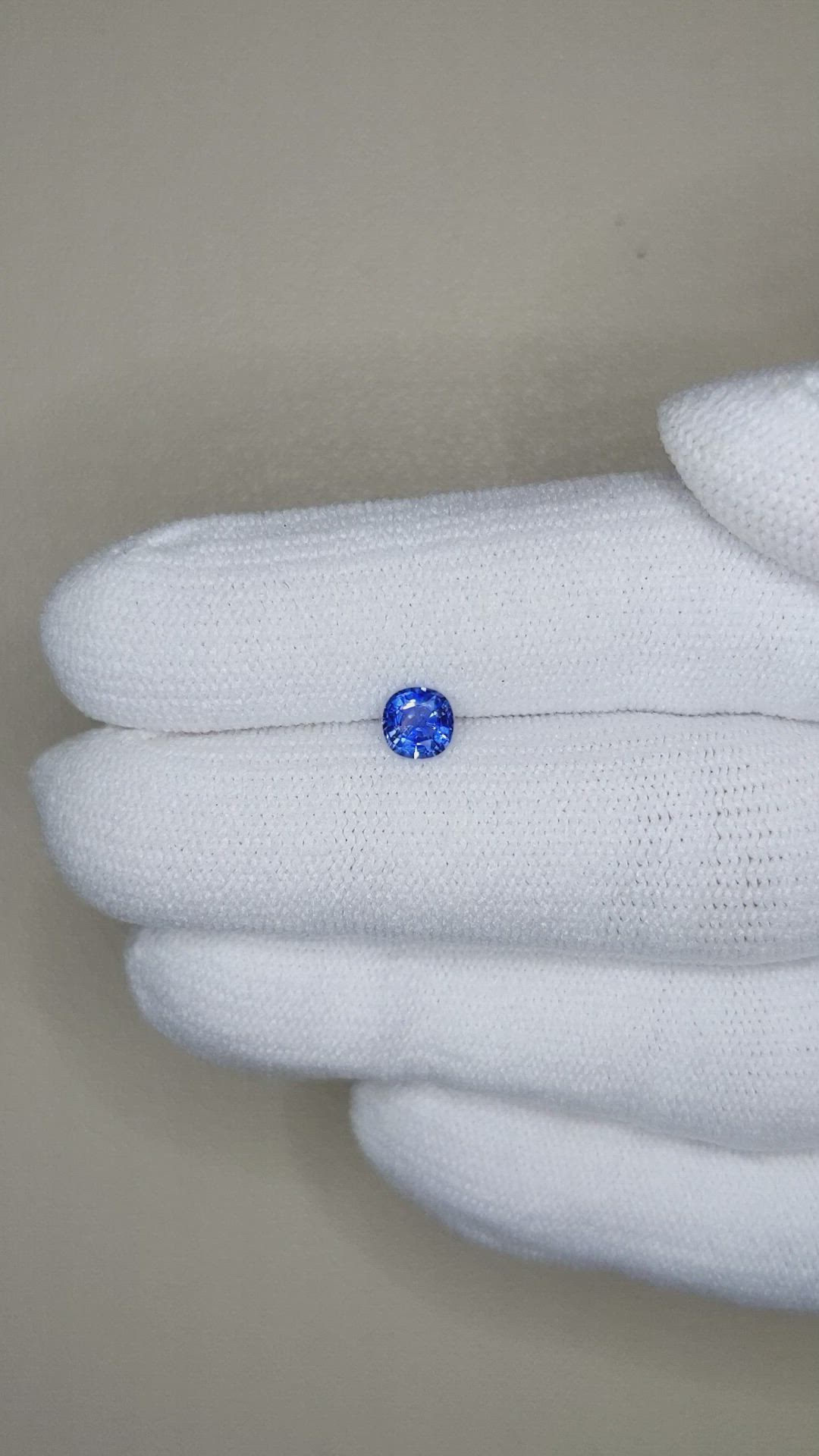 0.49 Ct. Blue Sapphire from Ceylon (Sri Lanka) Size Video