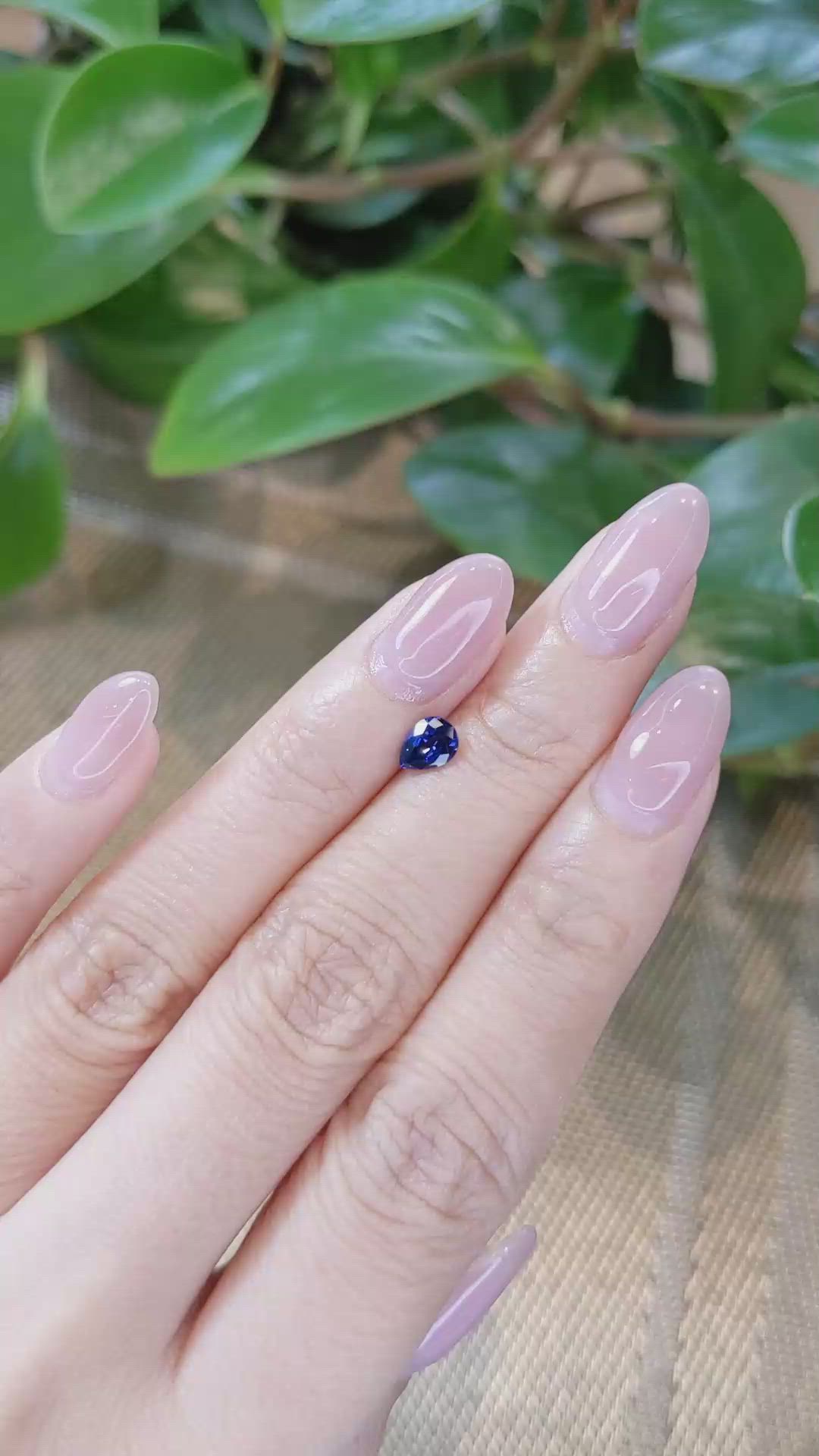 0.65 Ct. Blue Sapphire from Ceylon (Sri Lanka) Size Video