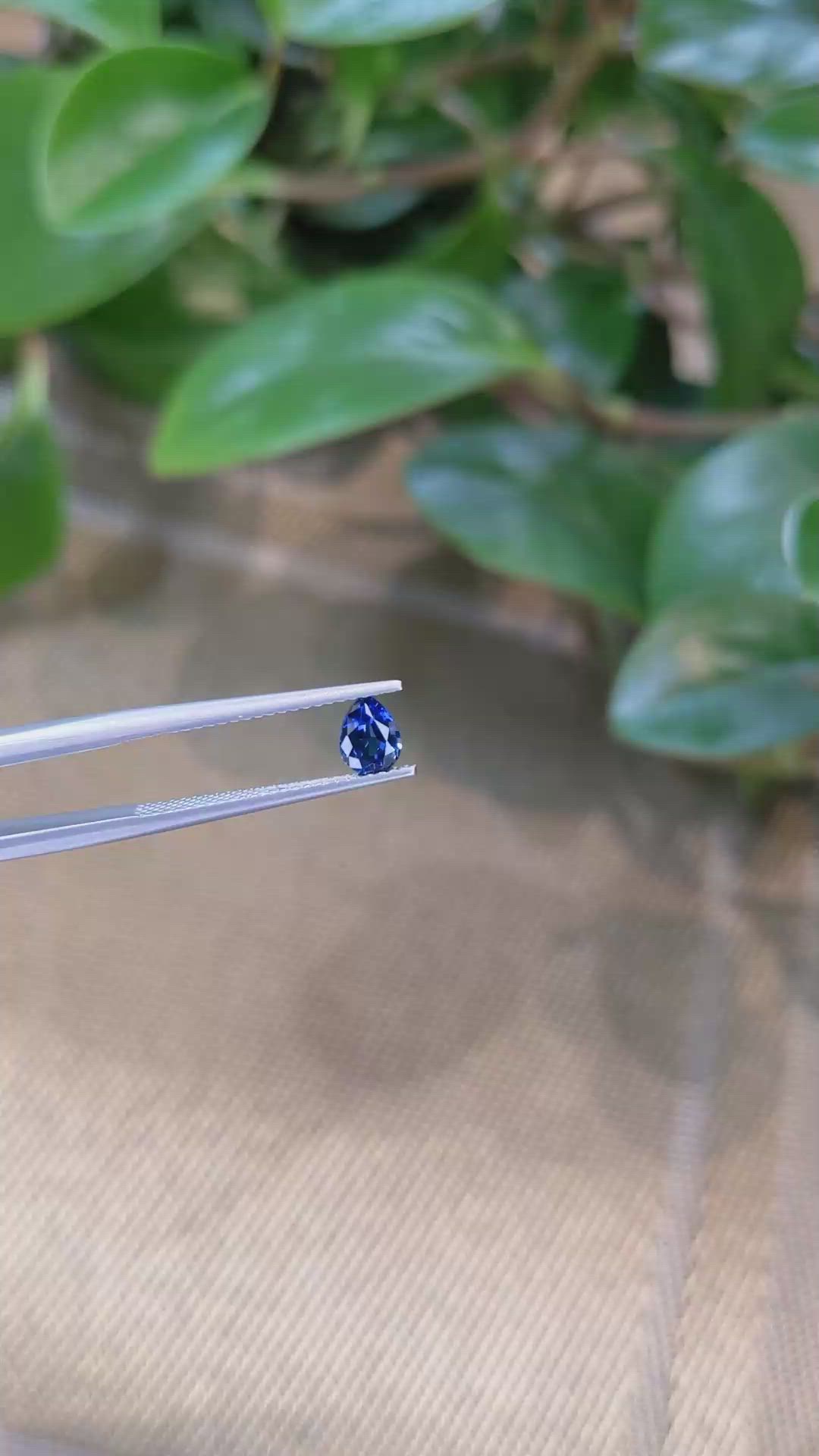 0.65 Ct. Blue Sapphire from Ceylon (Sri Lanka) Size Video
