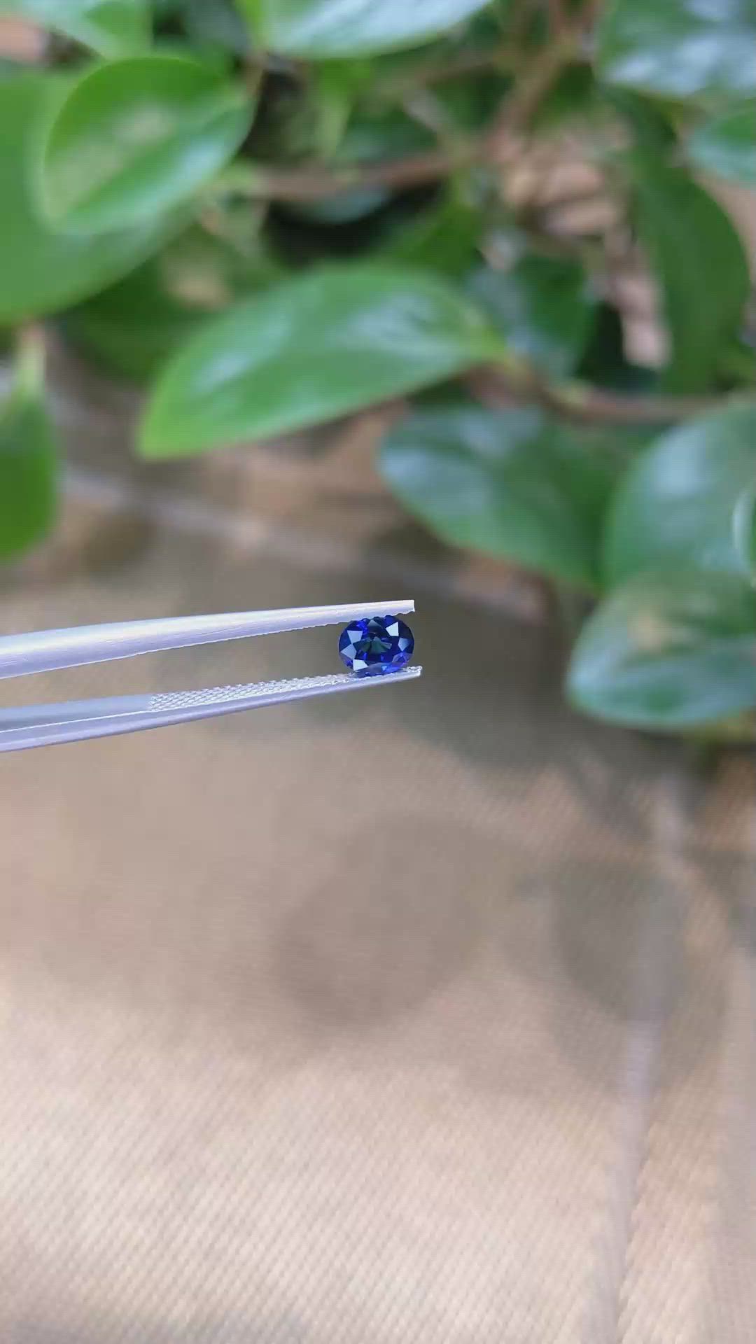 0.84 Ct. Blue Sapphire from Ceylon (Sri Lanka) Size Video